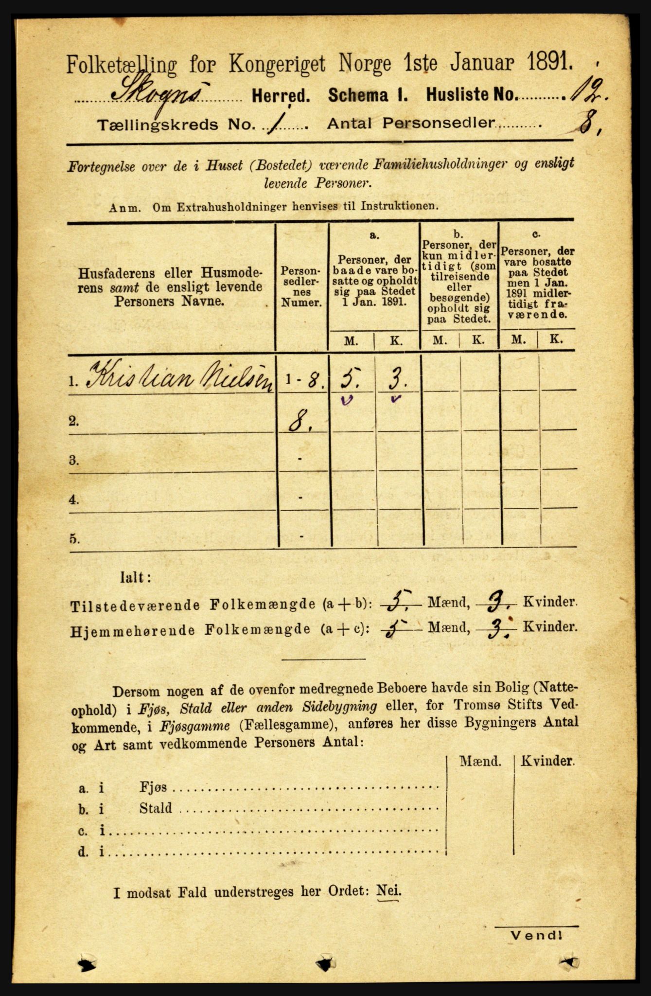 RA, Folketelling 1891 for 1719 Skogn herred, 1891, s. 36