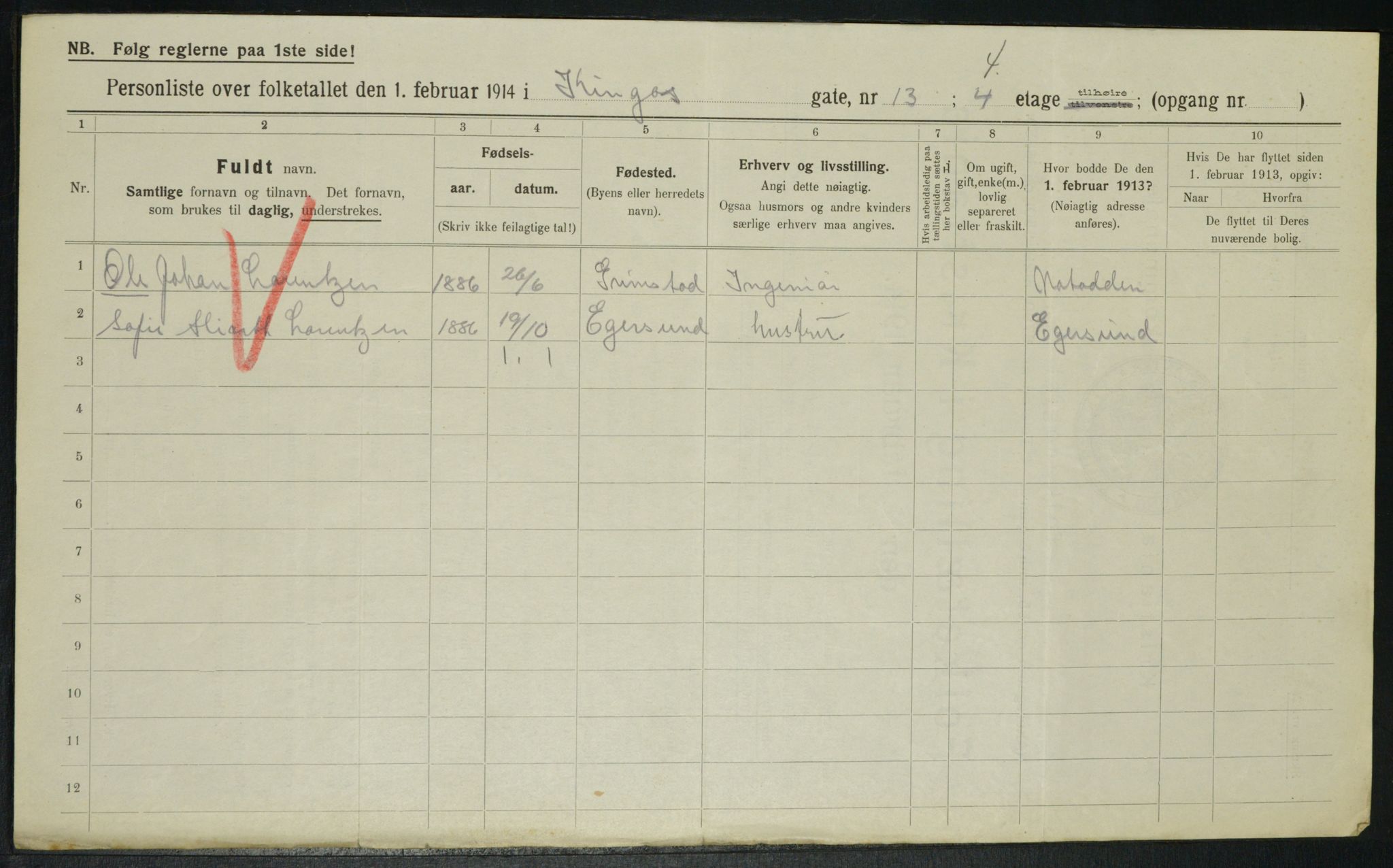 OBA, Kommunal folketelling 1.2.1914 for Kristiania, 1914, s. 49683