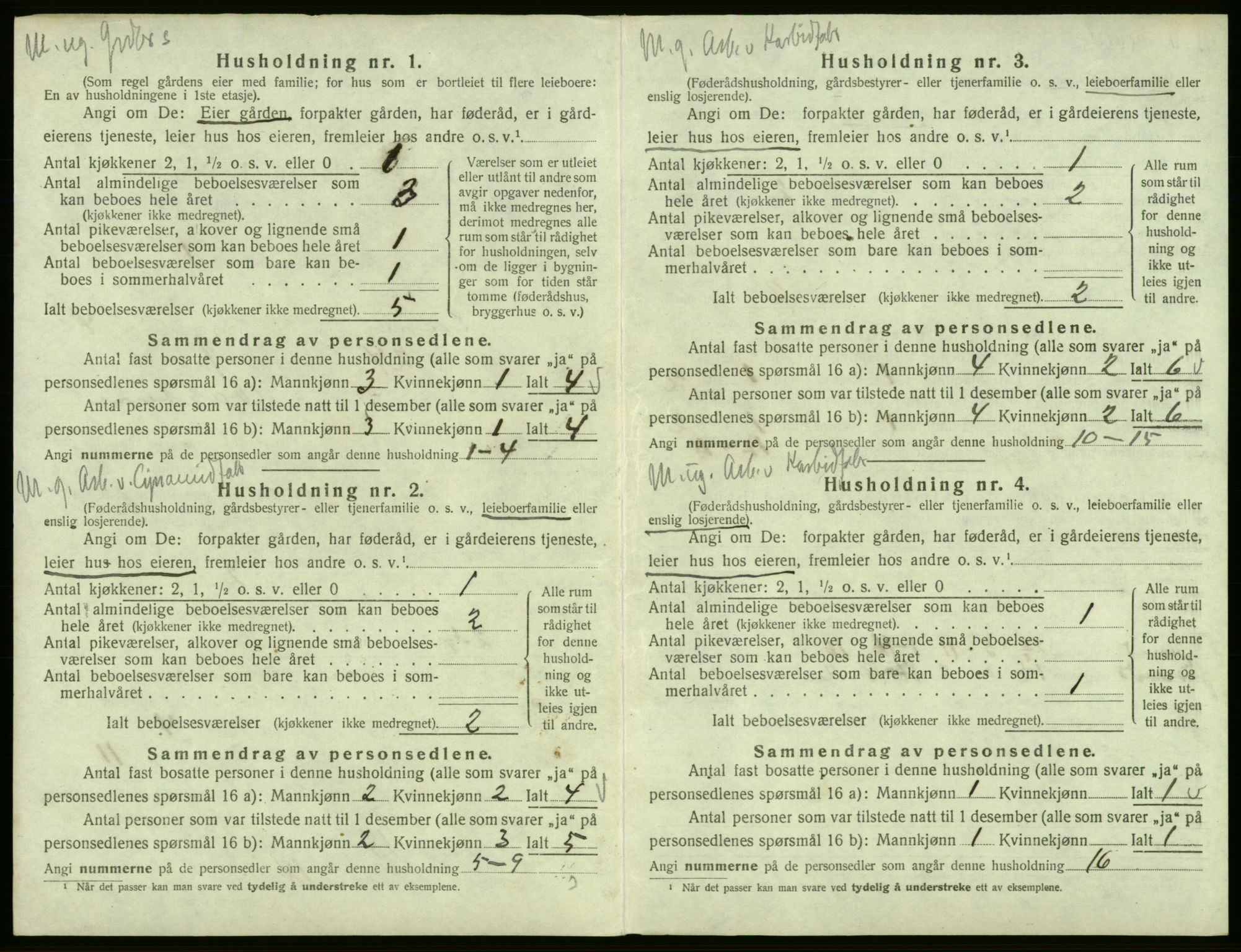 SAB, Folketelling 1920 for 1228 Odda herred, 1920, s. 295