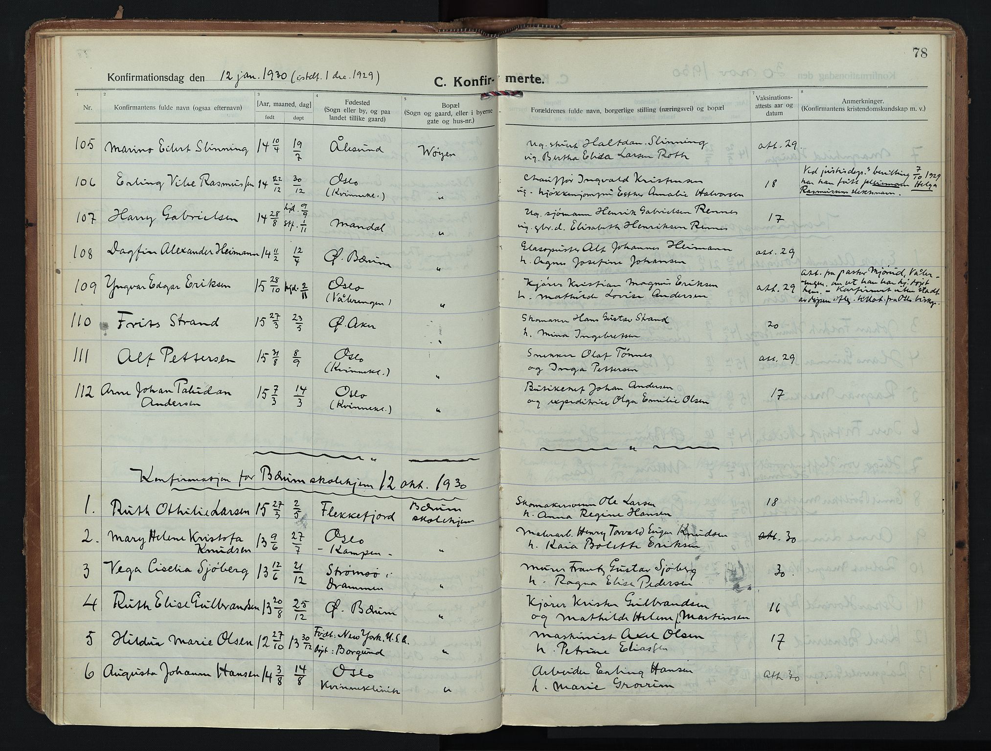 Vestre Bærum prestekontor Kirkebøker, AV/SAO-A-10209a/F/Fa/L0004: Ministerialbok nr. 4, 1920-1952, s. 78