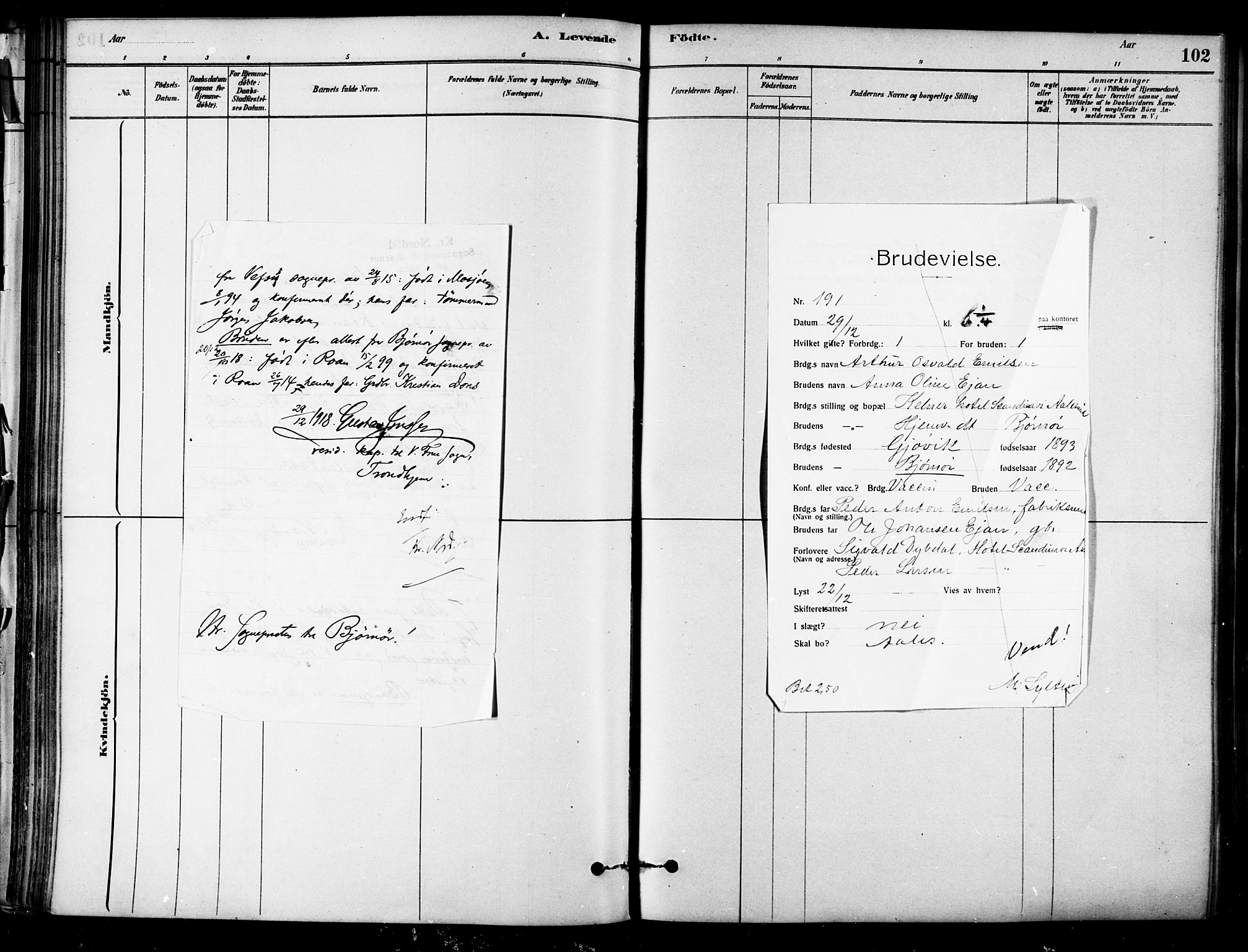 Ministerialprotokoller, klokkerbøker og fødselsregistre - Sør-Trøndelag, SAT/A-1456/657/L0707: Ministerialbok nr. 657A08, 1879-1893, s. 102