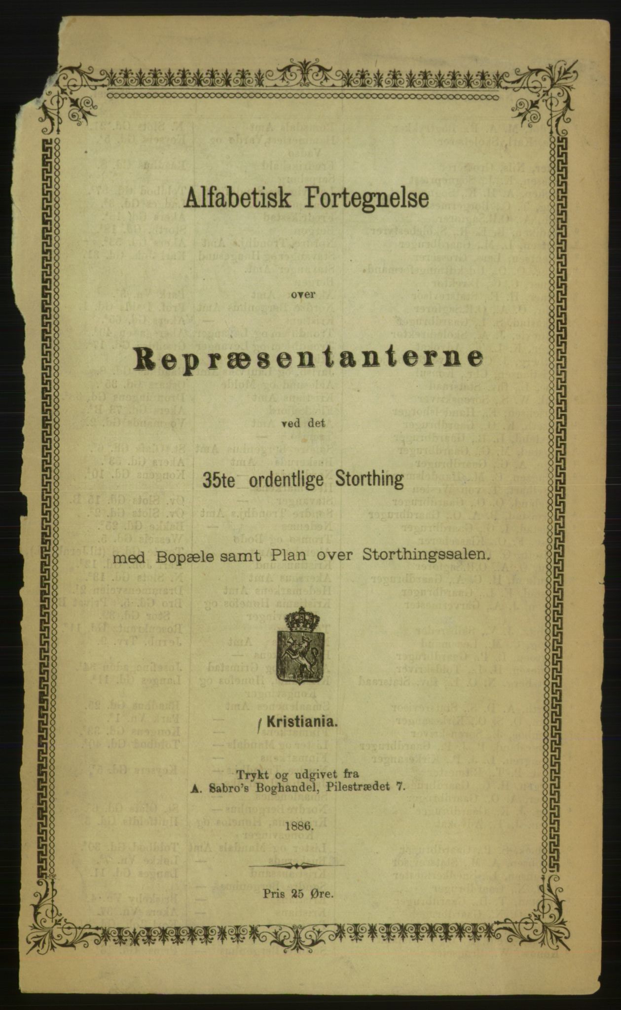 Kristiania/Oslo adressebok, PUBL/-, 1889