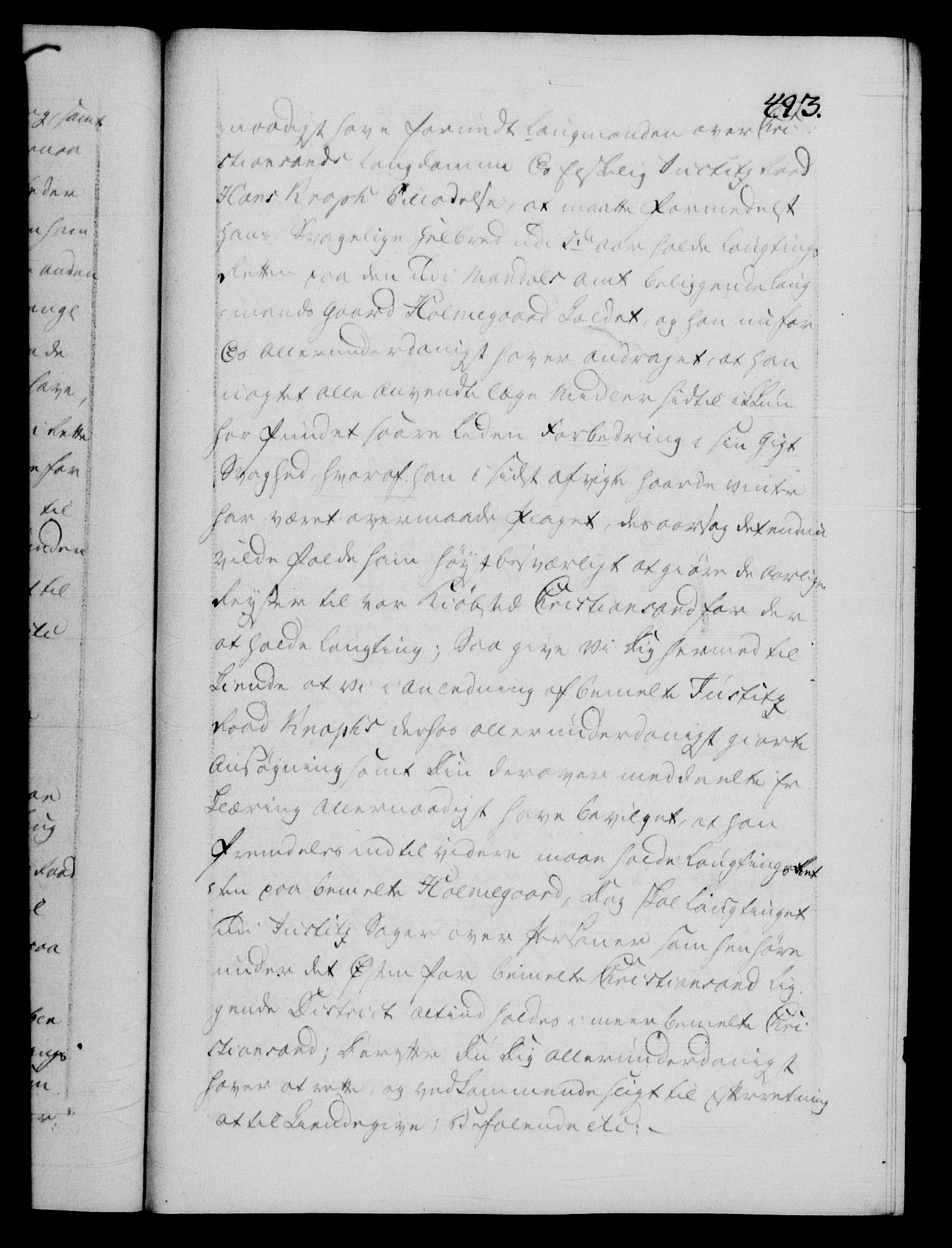 Danske Kanselli 1572-1799, AV/RA-EA-3023/F/Fc/Fca/Fcab/L0044: Norske tegnelser, 1787-1791, s. 493a