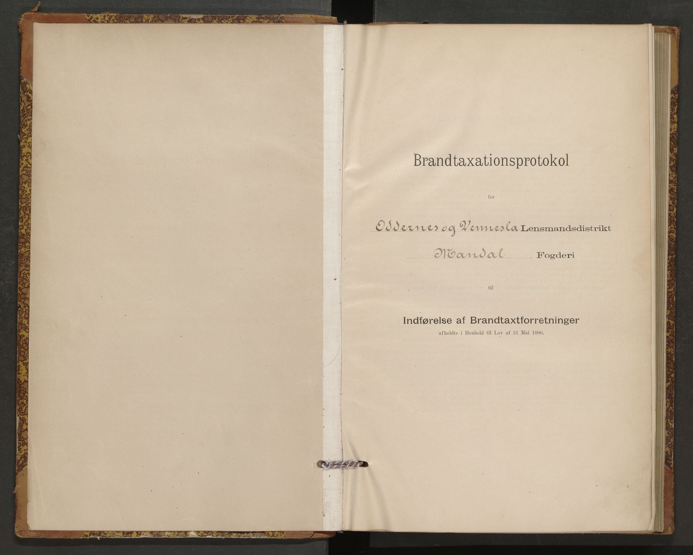 Norges Brannkasse Oddernes, SAK/2241-0042/F/Fa/L0005: Branntakstprotokoll nr. 5, 1894-1896