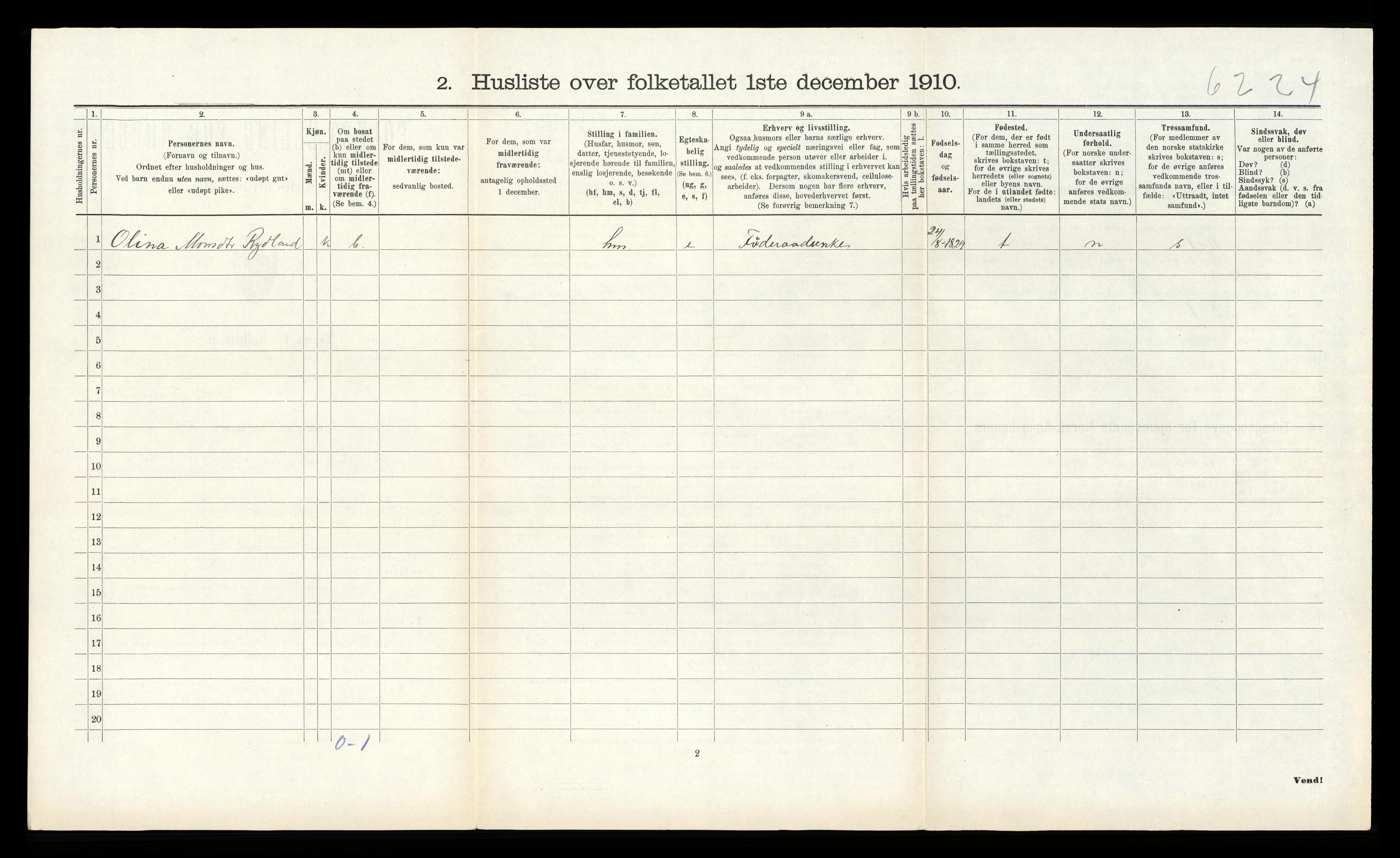RA, Folketelling 1910 for 1257 Alversund herred, 1910, s. 1019