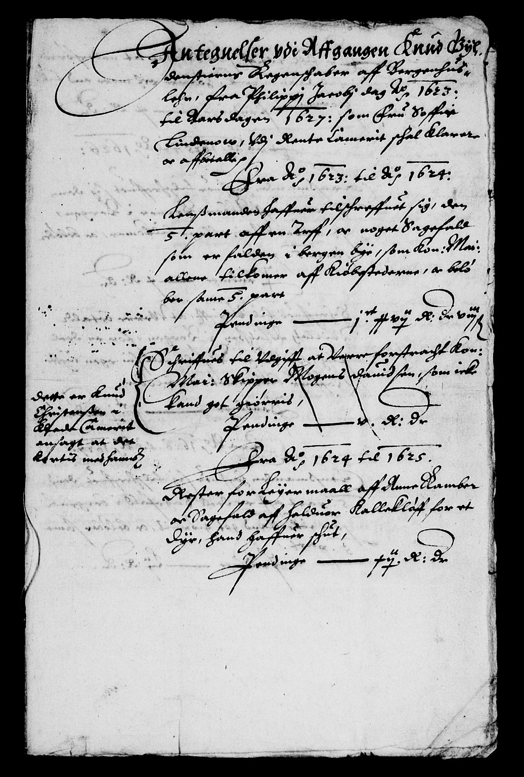 Rentekammeret inntil 1814, Reviderte regnskaper, Lensregnskaper, RA/EA-5023/R/Rb/Rbt/L0043: Bergenhus len, 1619-1628