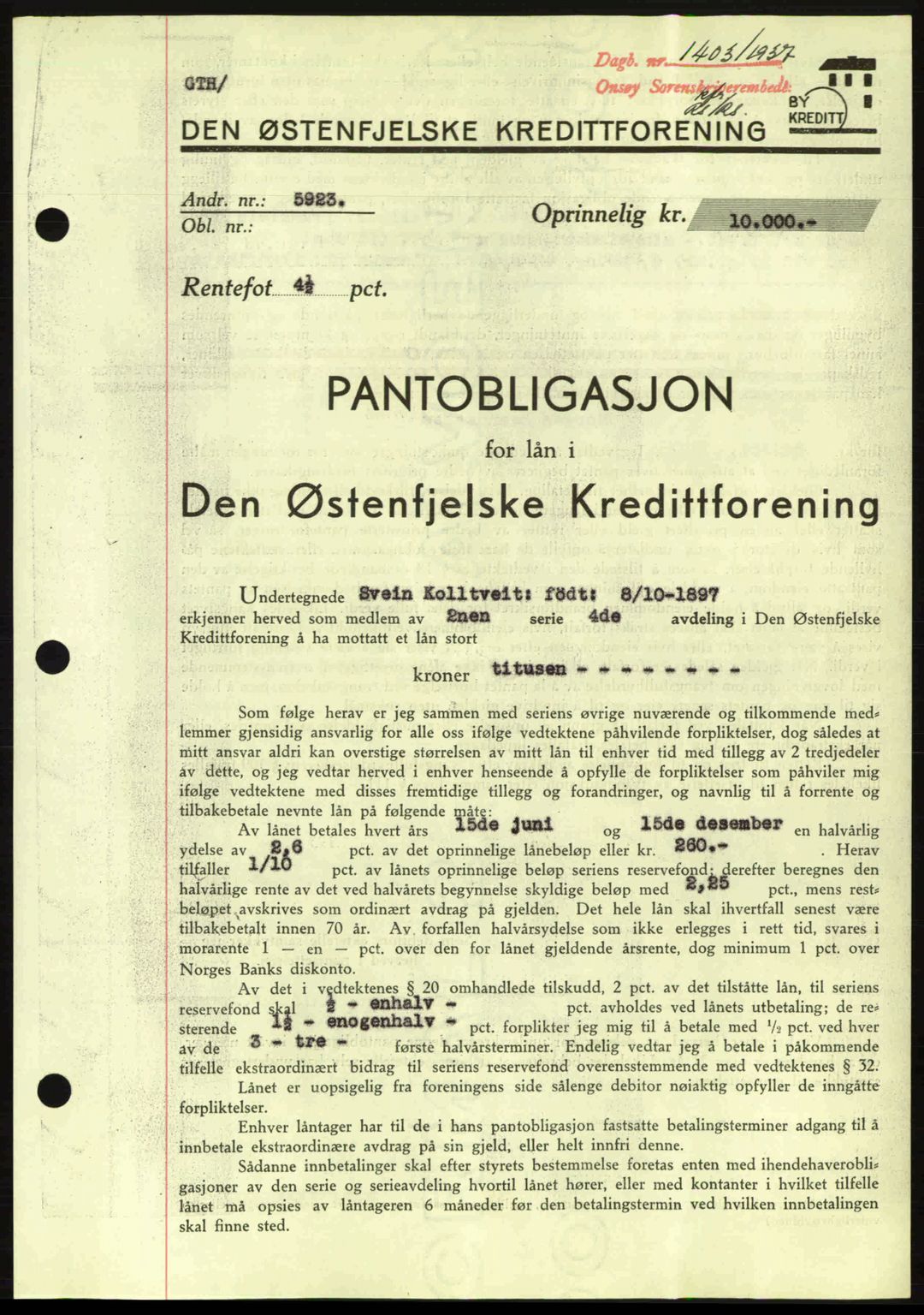 Onsøy sorenskriveri, SAO/A-10474/G/Ga/Gac/L0001: Pantebok nr. B1, 1936-1938, Dagboknr: 1403/1937