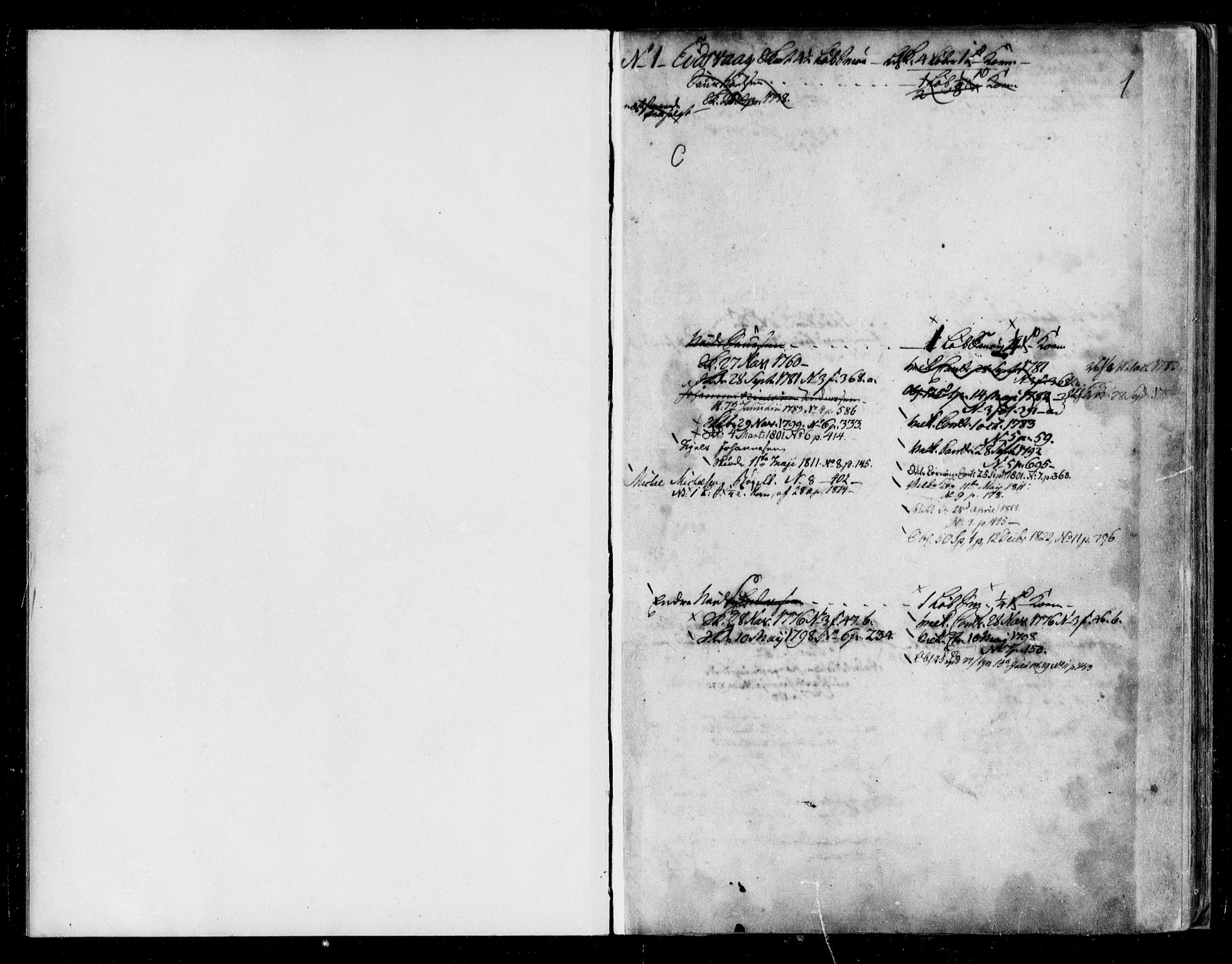 Sunnhordland sorenskrivar, SAB/A-2401/1/G/Ga/Gak/L0001: Panteregister nr. II.A.k.1, 1760-1820, s. 0-1