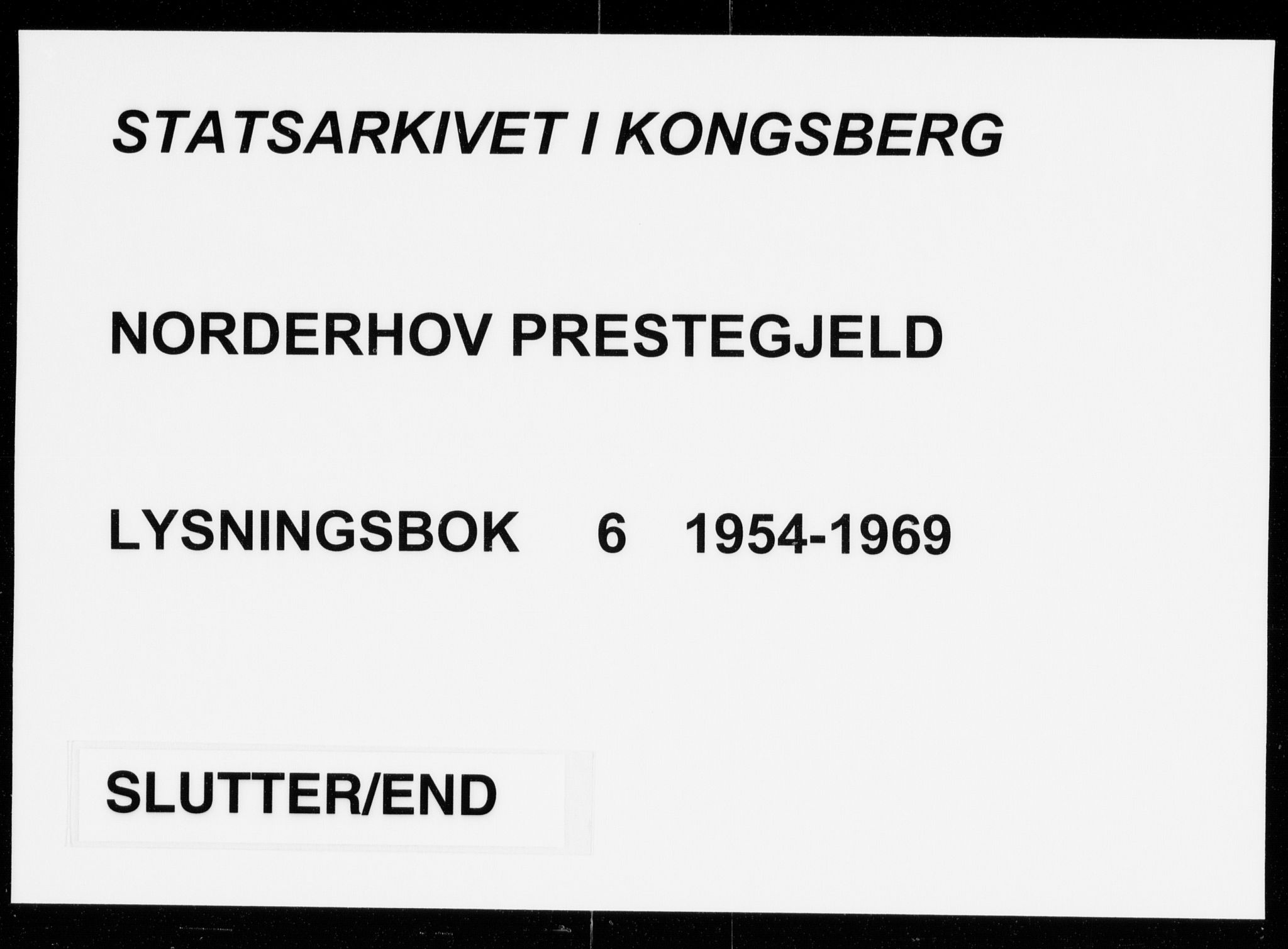 Norderhov kirkebøker, SAKO/A-237/H/Ha/L0006: Lysningsprotokoll nr. 6, 1954-1969