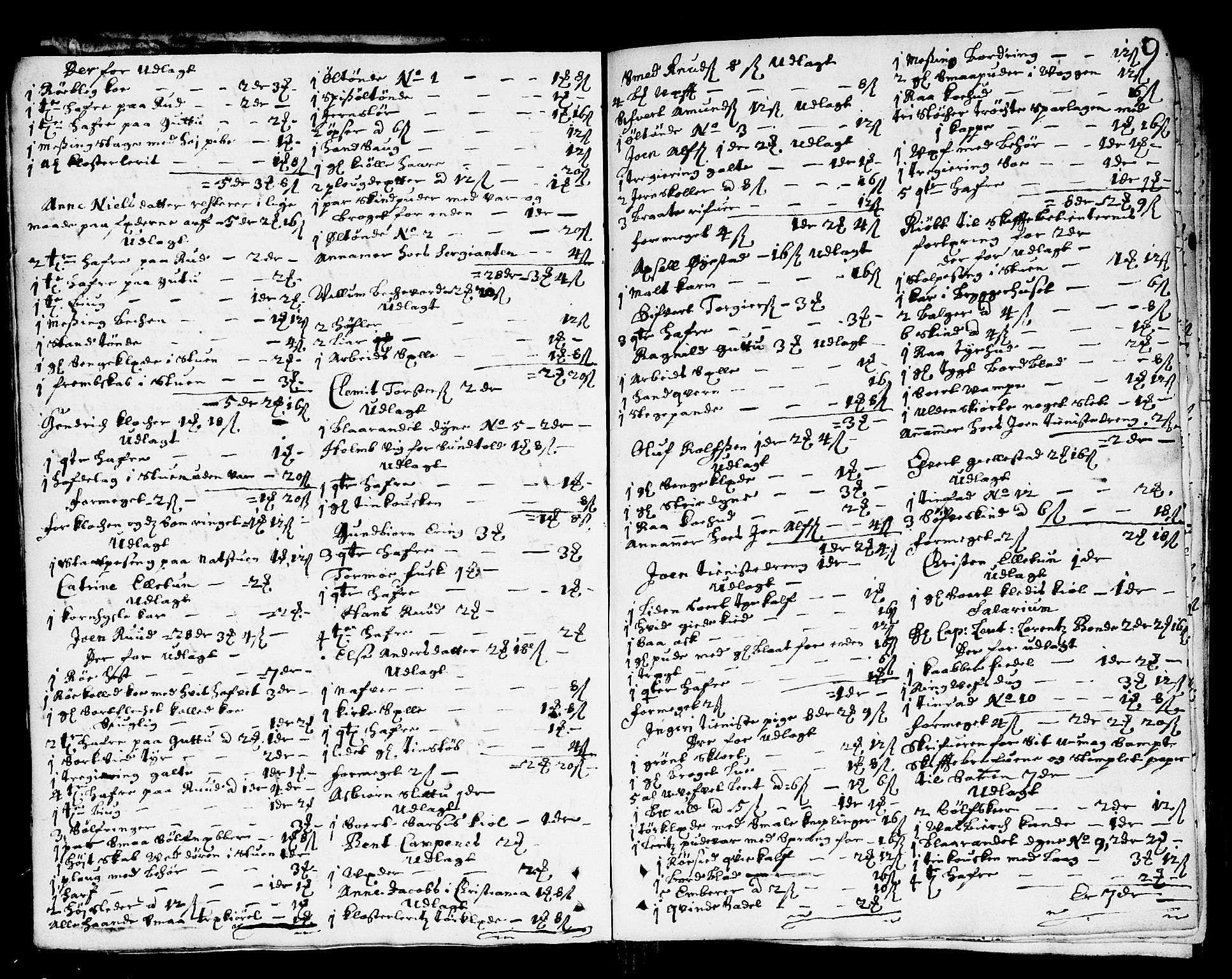 Heggen og Frøland sorenskriveri I, AV/SAO-A-11556/H/Hb/L0004: Skifteprotokoll, 1705-1710, s. 8b-9a
