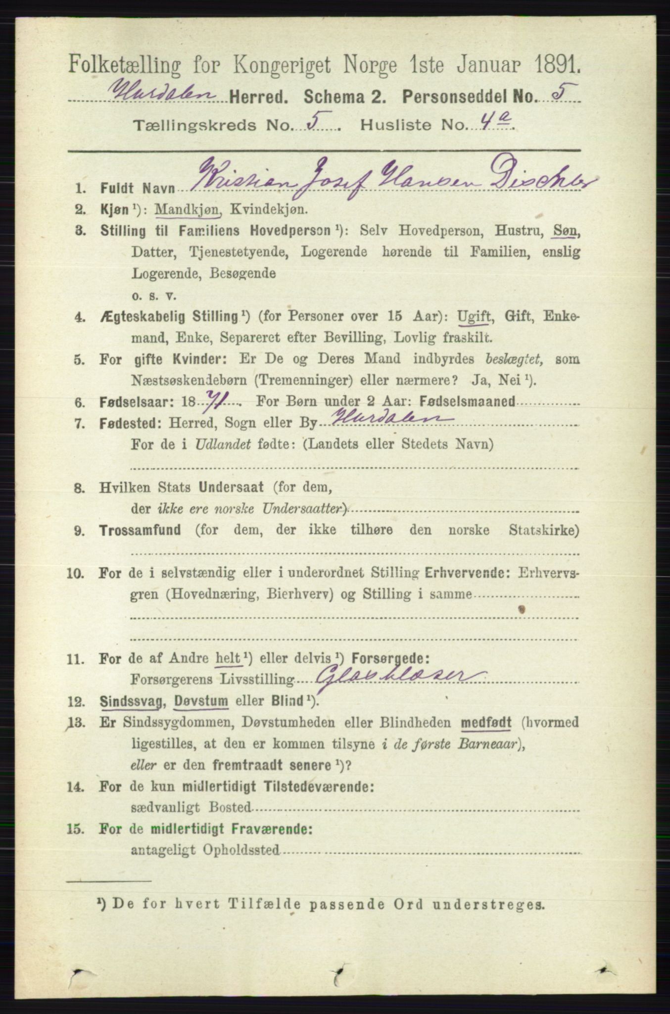 RA, Folketelling 1891 for 0239 Hurdal herred, 1891, s. 2044
