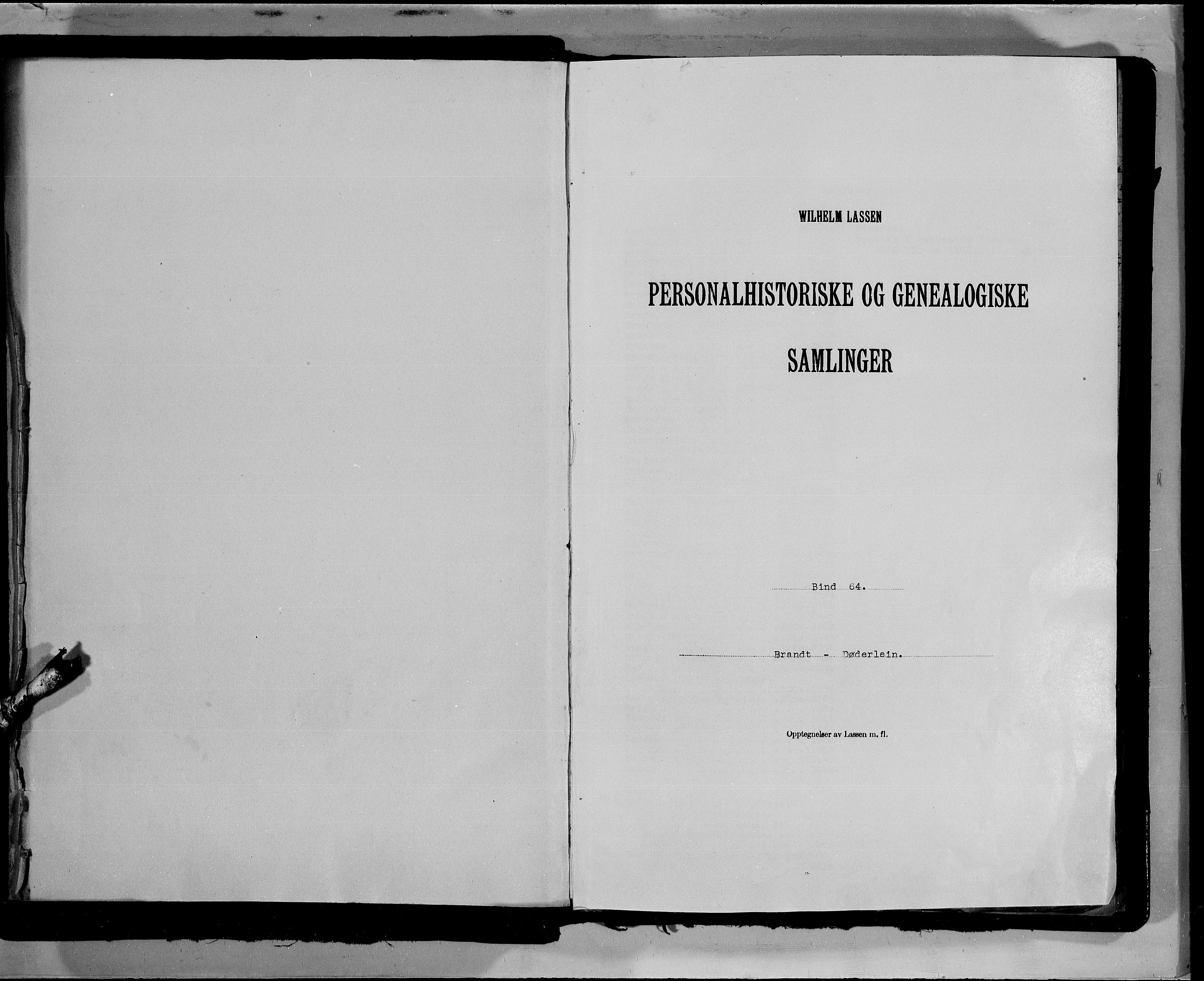 Lassens samlinger, AV/RA-PA-0051/F/Fb/L0064: Personalhistoriske og genealogiske opptegnelser: Brandt - Døderlein, 1500-1907, s. 2