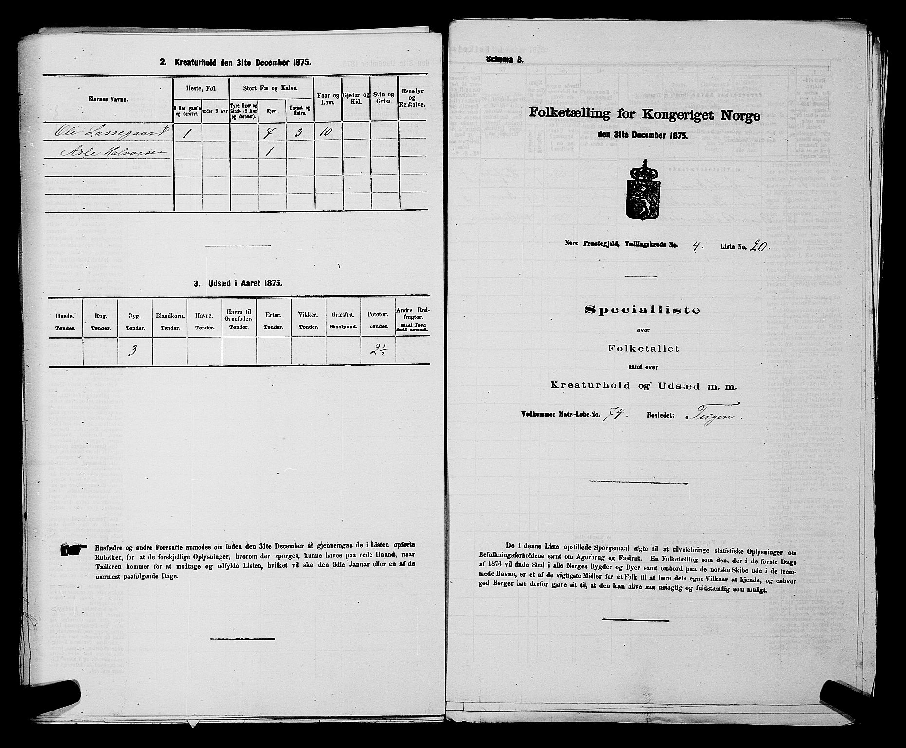 SAKO, Folketelling 1875 for 0633P Nore prestegjeld, 1875, s. 580