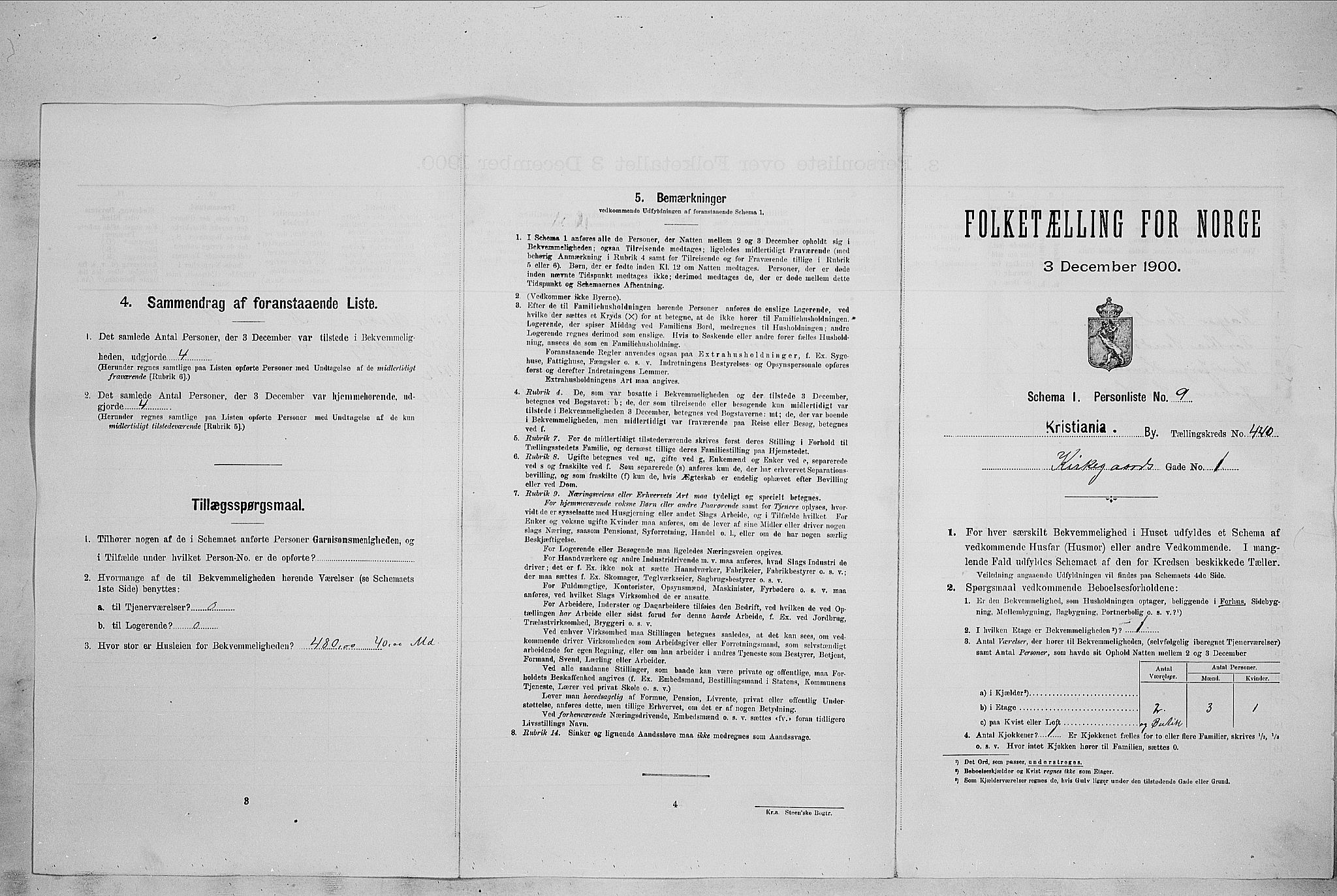 SAO, Folketelling 1900 for 0301 Kristiania kjøpstad, 1900, s. 46519