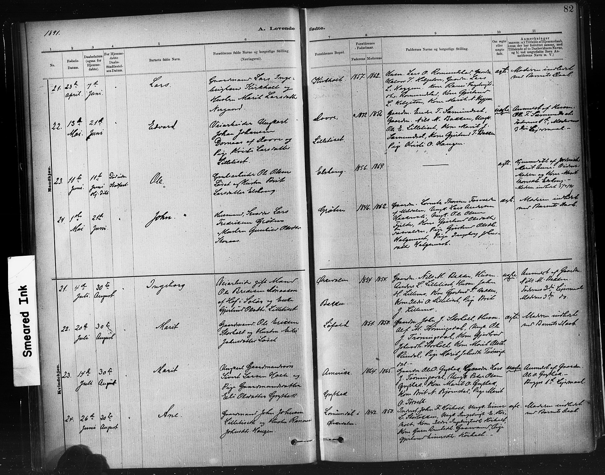 Ministerialprotokoller, klokkerbøker og fødselsregistre - Møre og Romsdal, AV/SAT-A-1454/598/L1069: Ministerialbok nr. 598A03, 1882-1895, s. 82