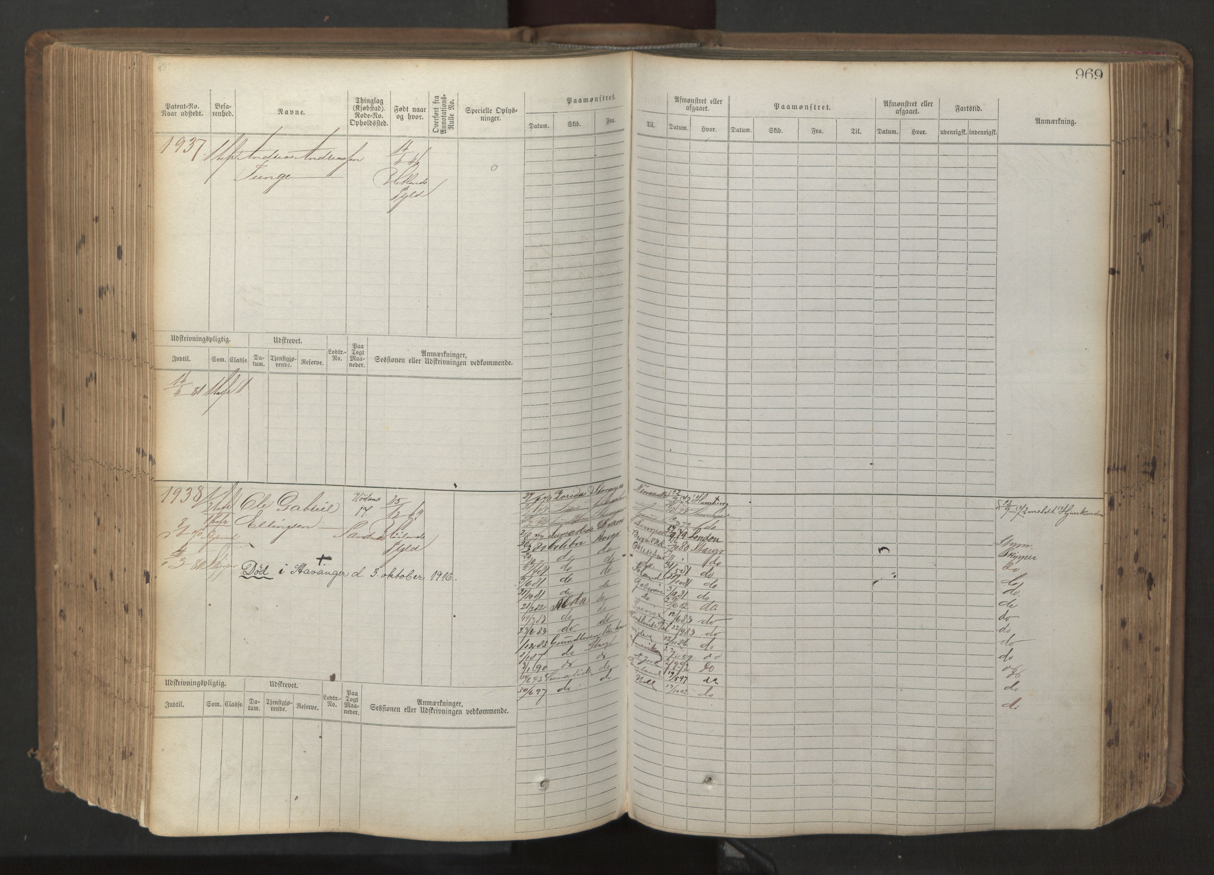 Stavanger sjømannskontor, AV/SAST-A-102006/F/Fb/Fbb/L0017: Sjøfartshovedrulle patnentnr. 1203-2402 (dublett), 1869, s. 372