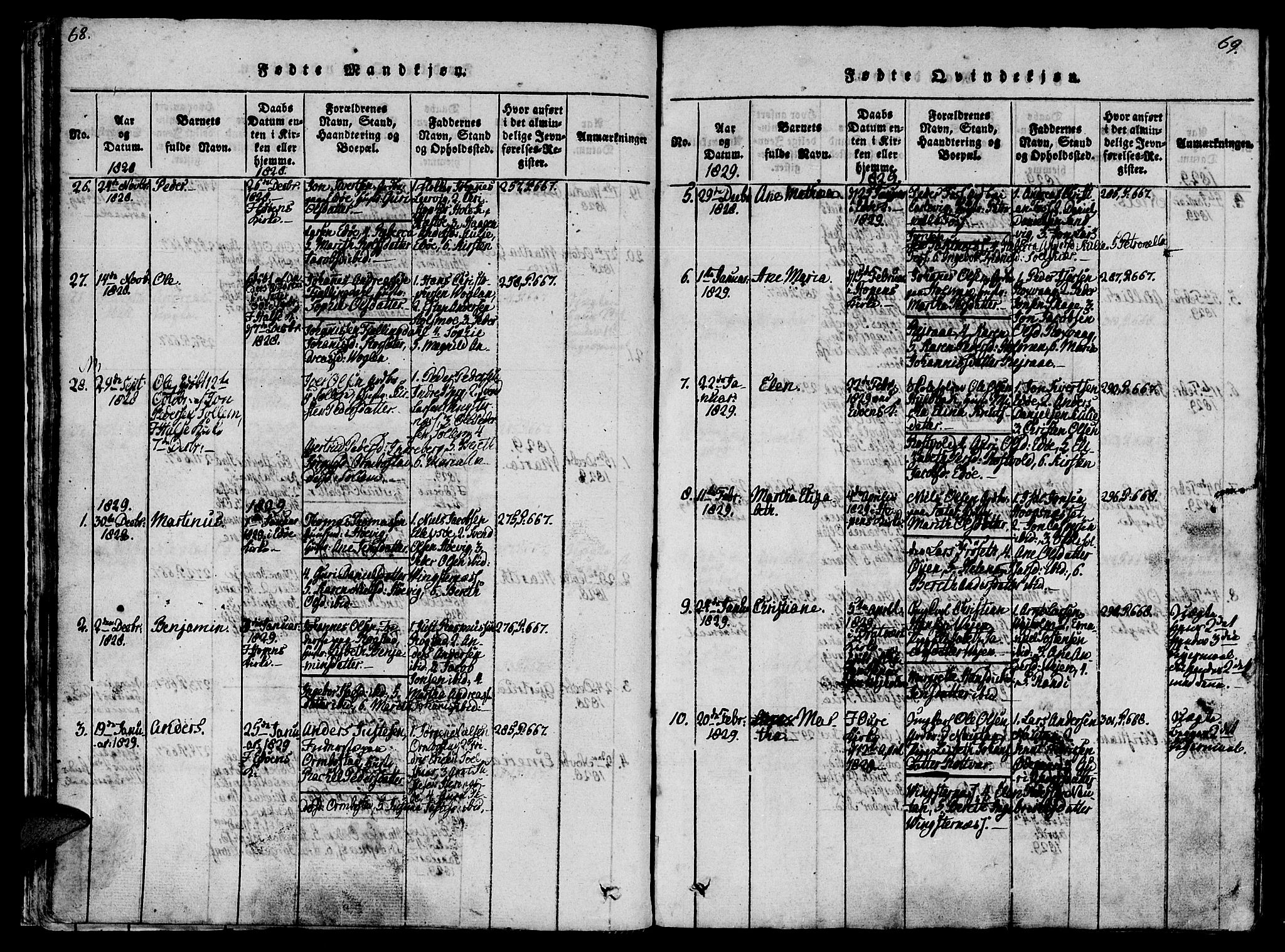 Ministerialprotokoller, klokkerbøker og fødselsregistre - Møre og Romsdal, SAT/A-1454/581/L0933: Ministerialbok nr. 581A03 /1, 1819-1836, s. 68-69