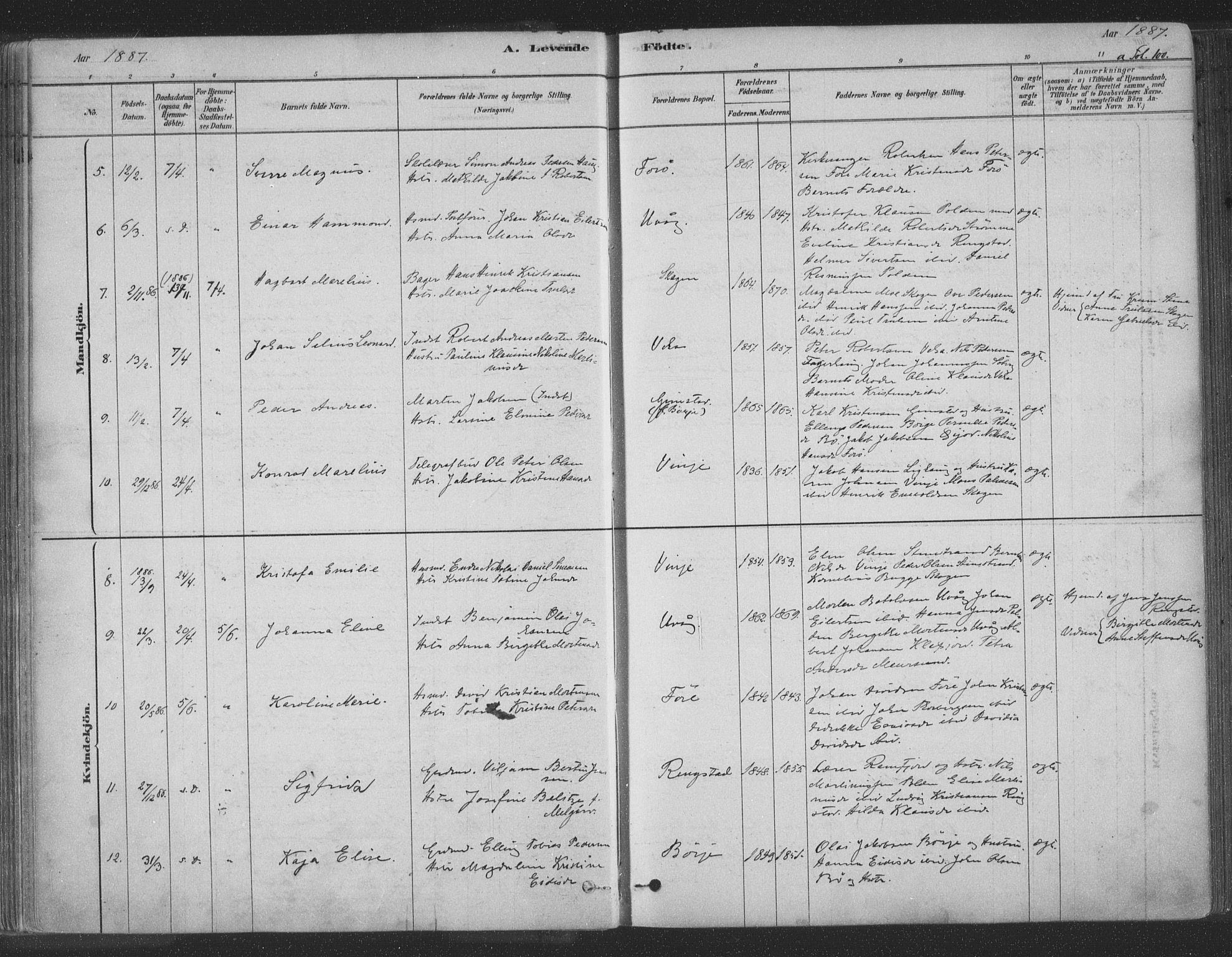 Ministerialprotokoller, klokkerbøker og fødselsregistre - Nordland, SAT/A-1459/891/L1302: Ministerialbok nr. 891A07, 1878-1895, s. 100