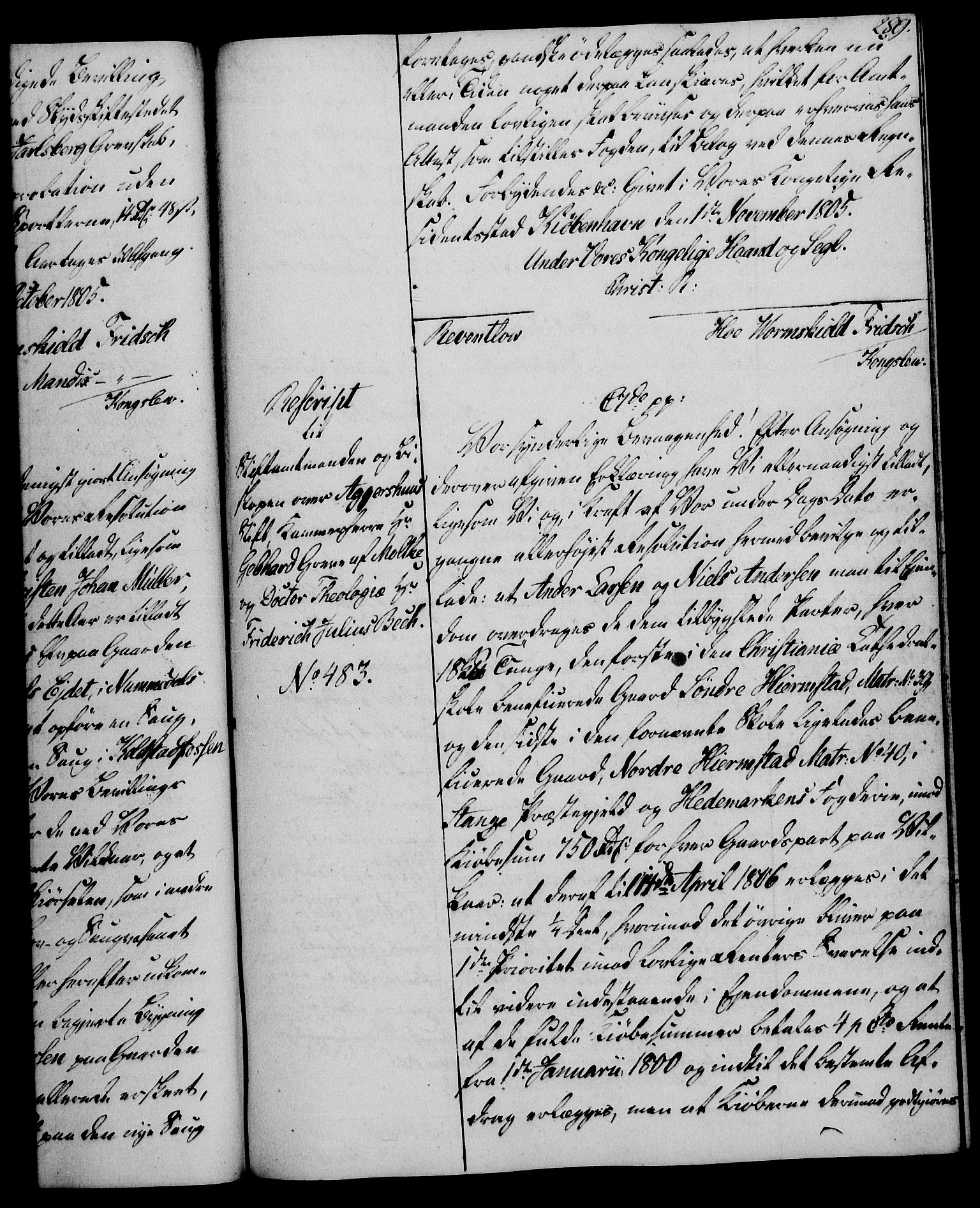 Rentekammeret, Kammerkanselliet, AV/RA-EA-3111/G/Gg/Gga/L0018: Norsk ekspedisjonsprotokoll med register (merket RK 53.18), 1804-1806, s. 289