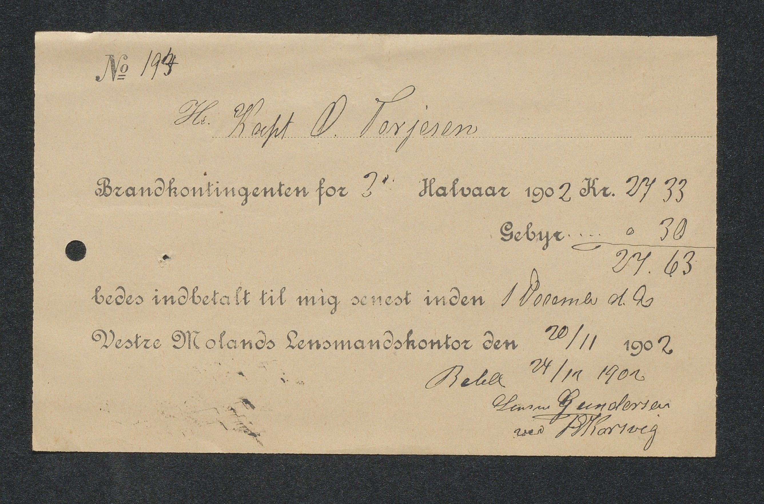 O. Terjesens rederi, AAKS/PA-2525/R/R02/L0002: Regnskapsbilag, 1899-1904