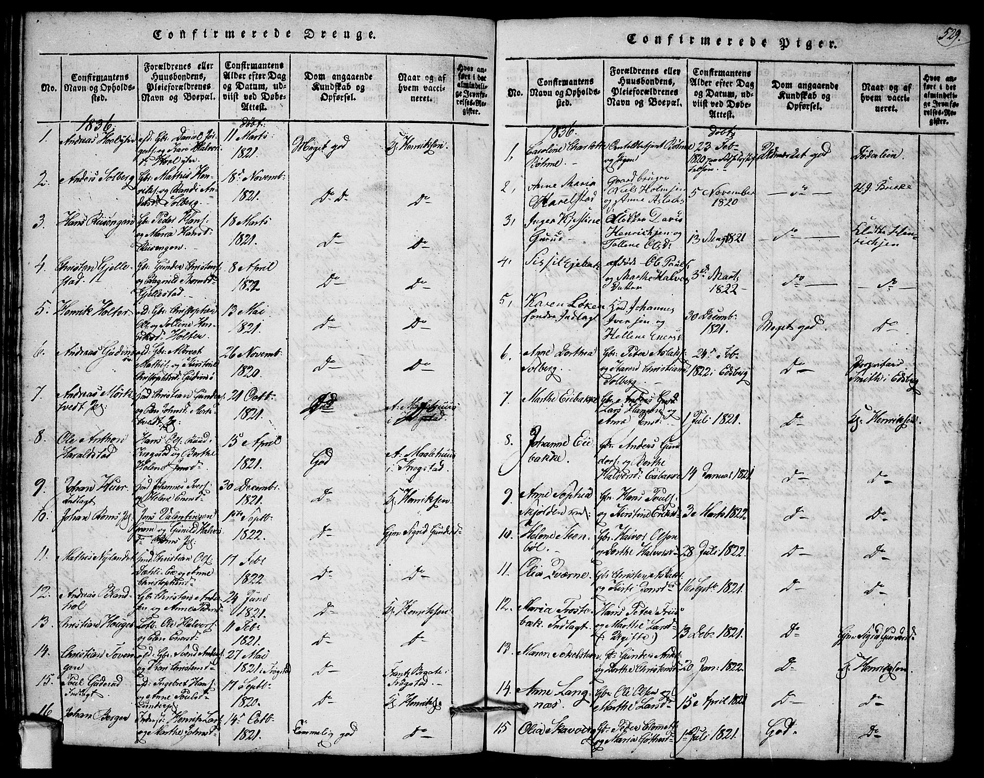 Askim prestekontor Kirkebøker, AV/SAO-A-10900/G/Ga/L0001: Klokkerbok nr. 1, 1817-1846, s. 528-529