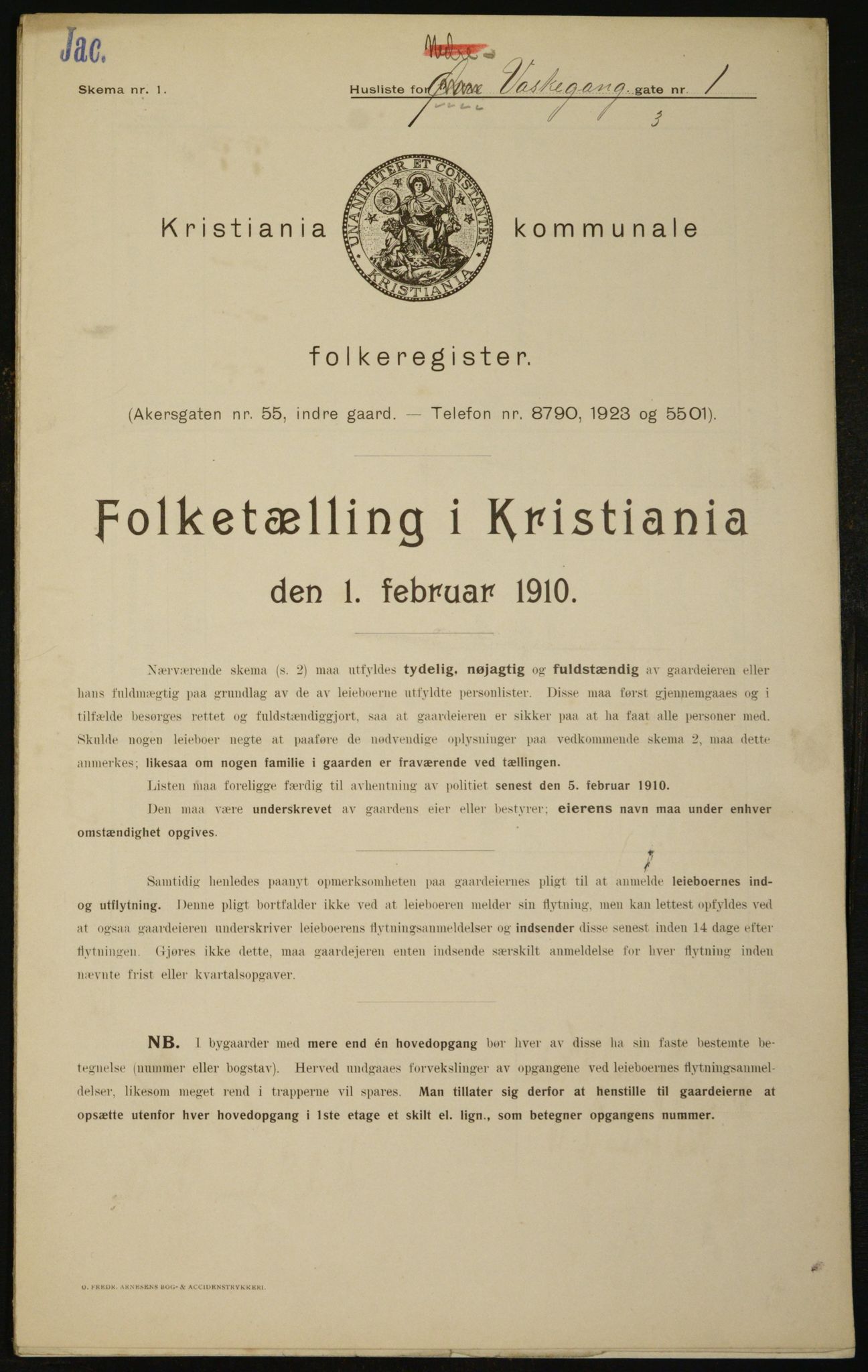 OBA, Kommunal folketelling 1.2.1910 for Kristiania, 1910, s. 123262
