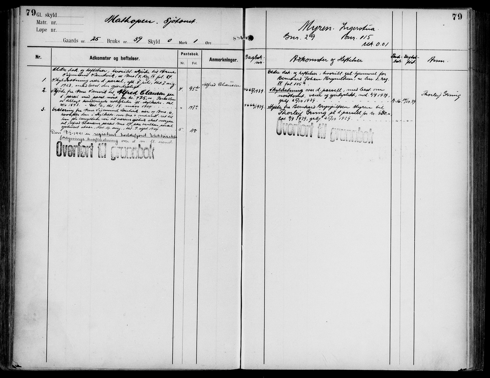 Midhordland sorenskriveri, AV/SAB-A-3001/1/G/Ga/Gab/L0108: Panteregister nr. II.A.b.108, s. 79