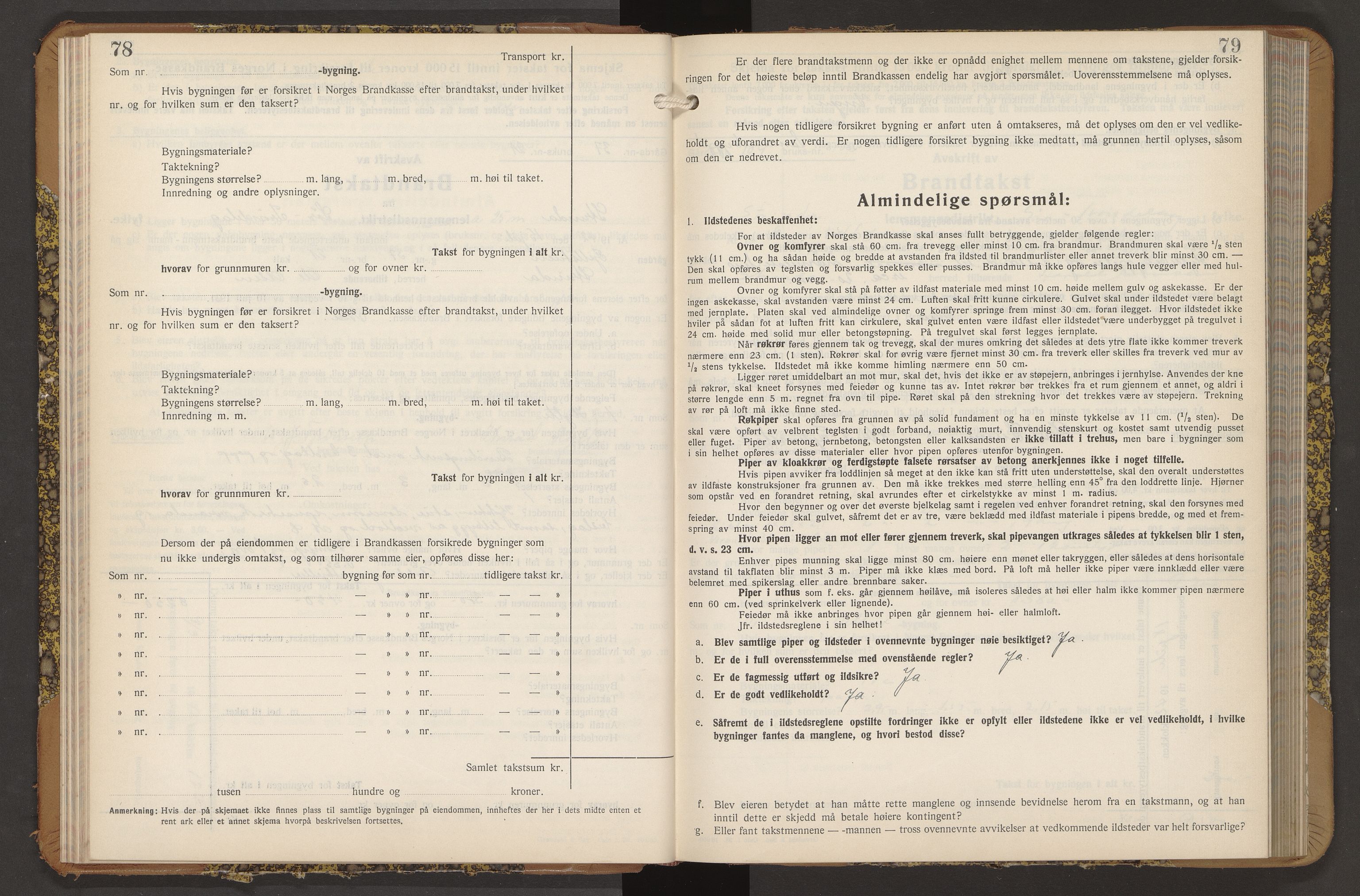 Norges Brannkasse Strinda, AV/SAT-A-5516/Fb/L0009: Branntakstprotokoll, 1940-1946, s. 78-79