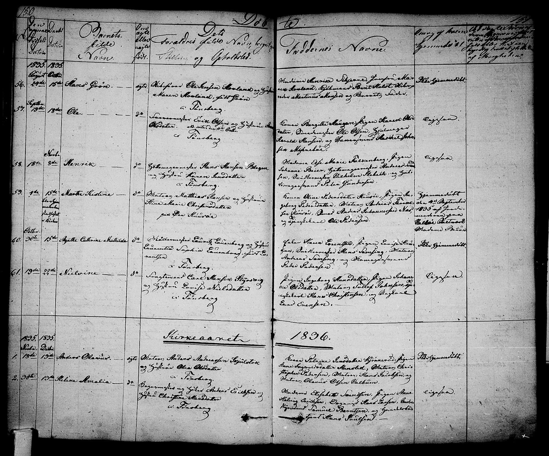 Tønsberg kirkebøker, AV/SAKO-A-330/F/Fa/L0005: Ministerialbok nr. I 5, 1827-1836, s. 150-151