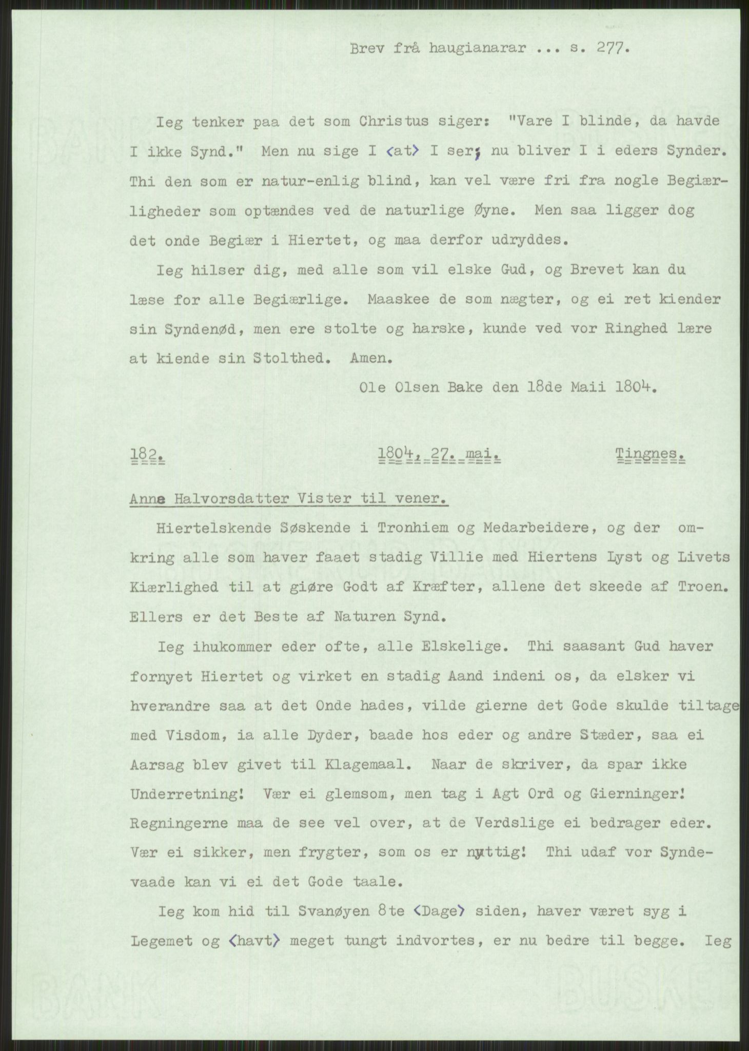 Samlinger til kildeutgivelse, Haugianerbrev, AV/RA-EA-6834/F/L0001: Haugianerbrev I: 1760-1804, 1760-1804, s. 277