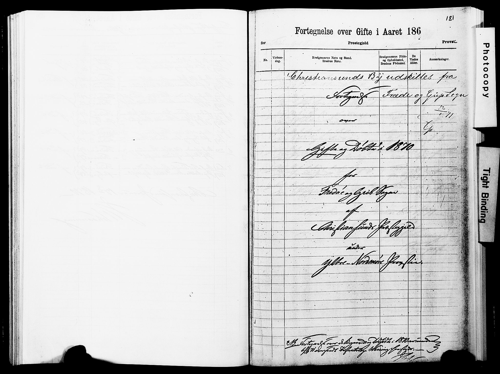 Ministerialprotokoller, klokkerbøker og fødselsregistre - Møre og Romsdal, SAT/A-1454/572/L0857: Ministerialbok nr. 572D01, 1866-1872, s. 181