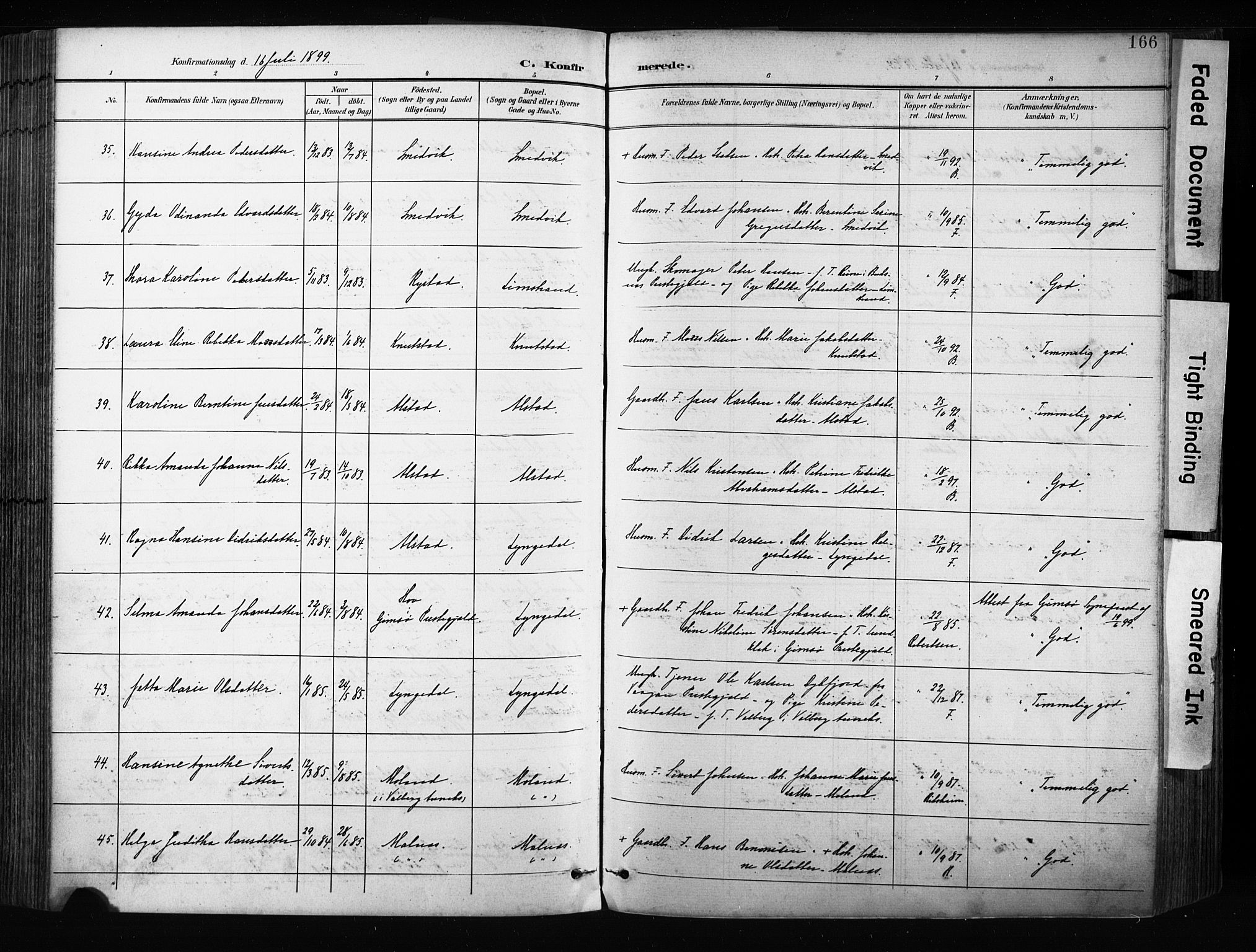 Ministerialprotokoller, klokkerbøker og fødselsregistre - Nordland, AV/SAT-A-1459/880/L1134: Ministerialbok nr. 880A08, 1899-1908, s. 166