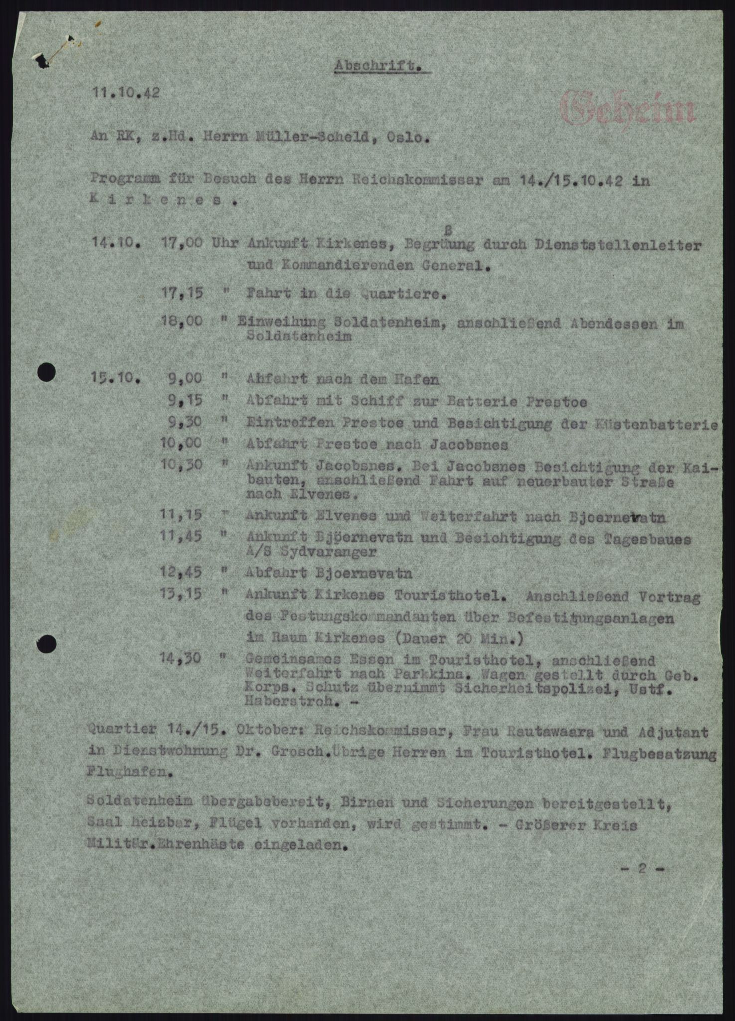 Forsvarets Overkommando. 2 kontor. Arkiv 11.4. Spredte tyske arkivsaker, AV/RA-RAFA-7031/D/Dar/Darb/L0010: Reichskommissariat - Hauptabteilung Volksaufklärung und Propaganda, 1940-1943, s. 729