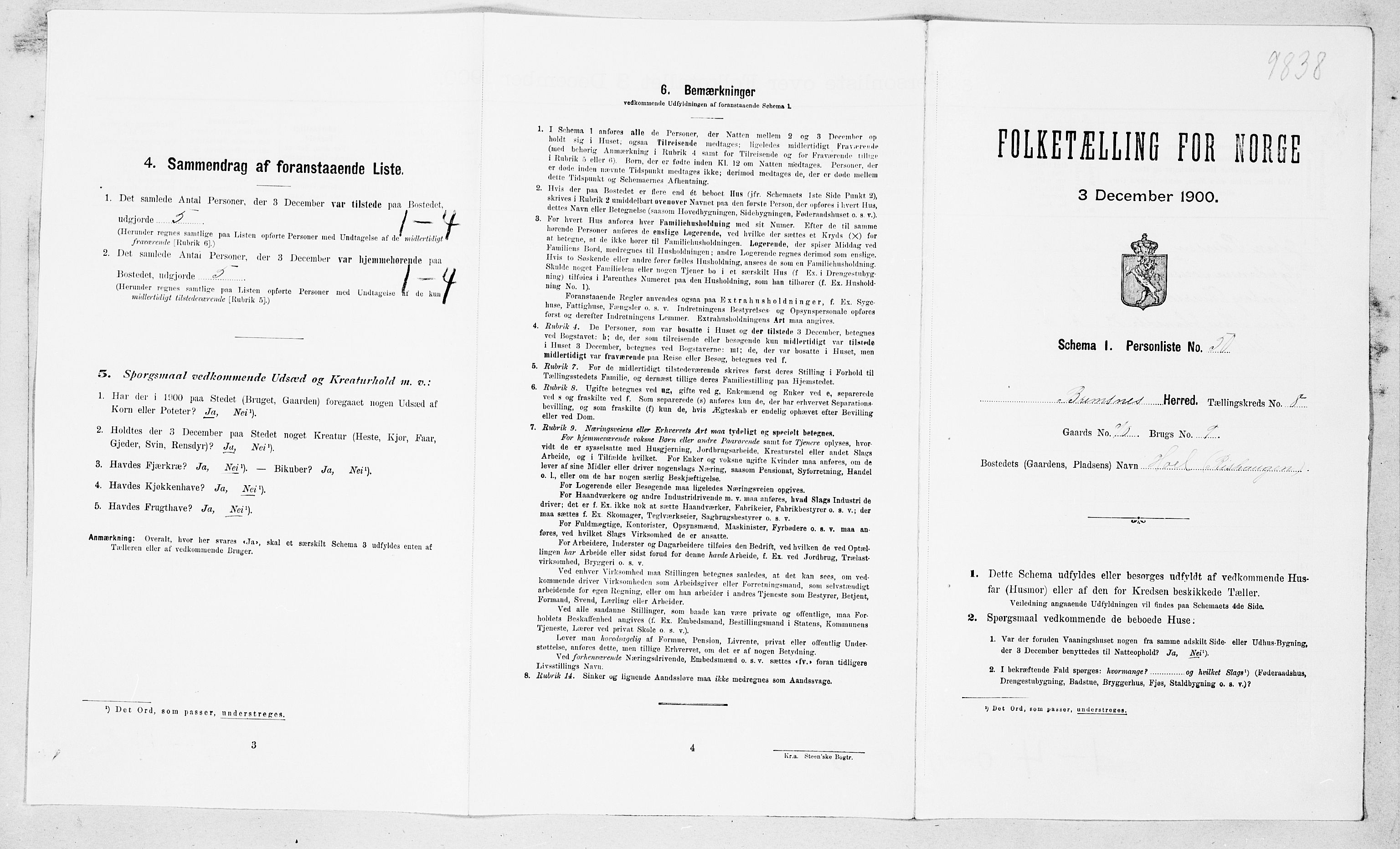 SAT, Folketelling 1900 for 1554 Bremsnes herred, 1900, s. 934