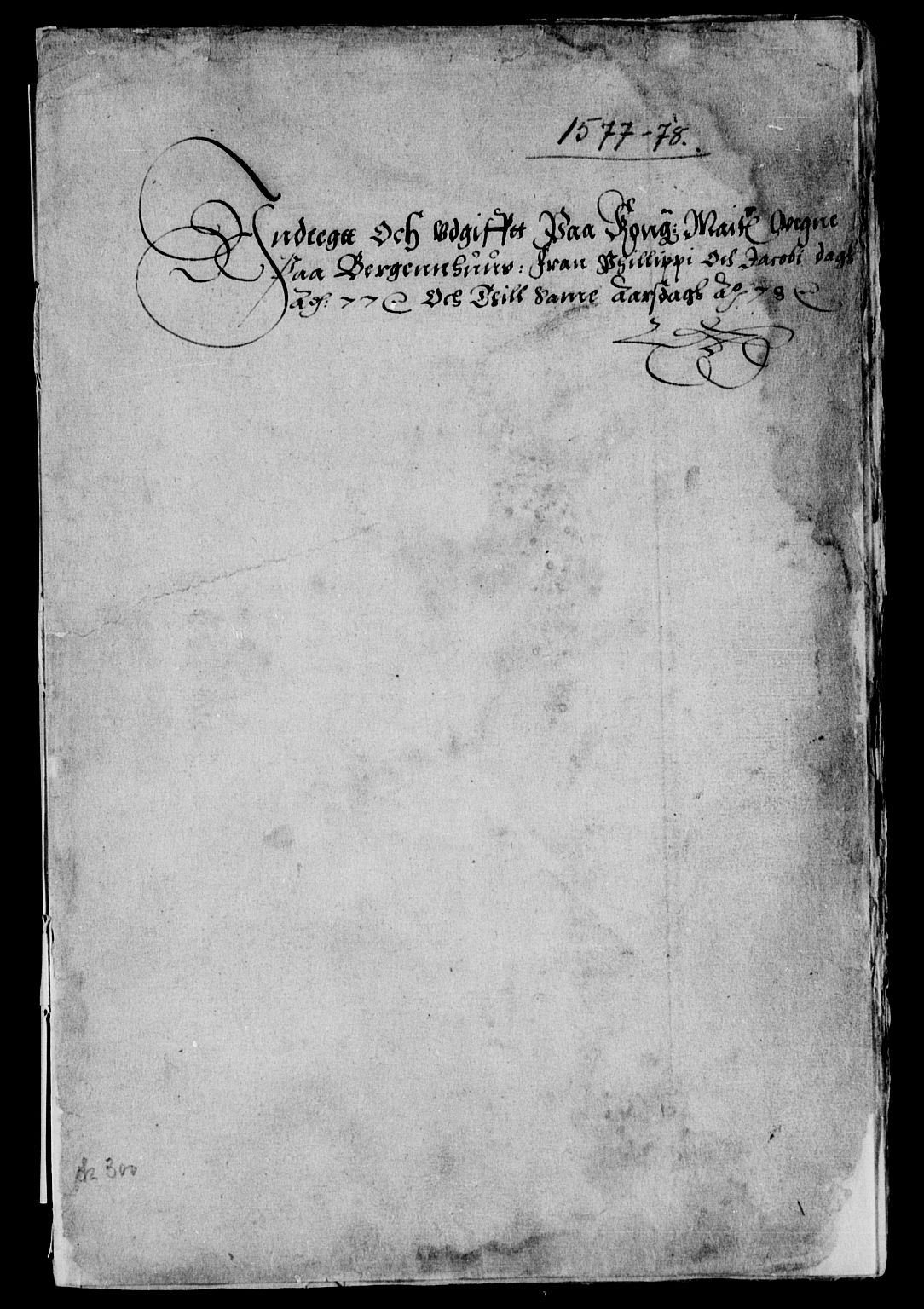 Rentekammeret inntil 1814, Reviderte regnskaper, Lensregnskaper, RA/EA-5023/R/Rb/Rbt/L0001: Bergenhus len, 1577-1598