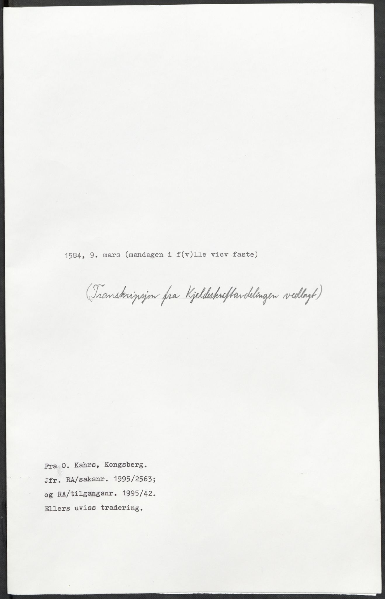 Riksarkivets diplomsamling, AV/RA-EA-5965/F02/L0086: Dokumenter, 1584, s. 11