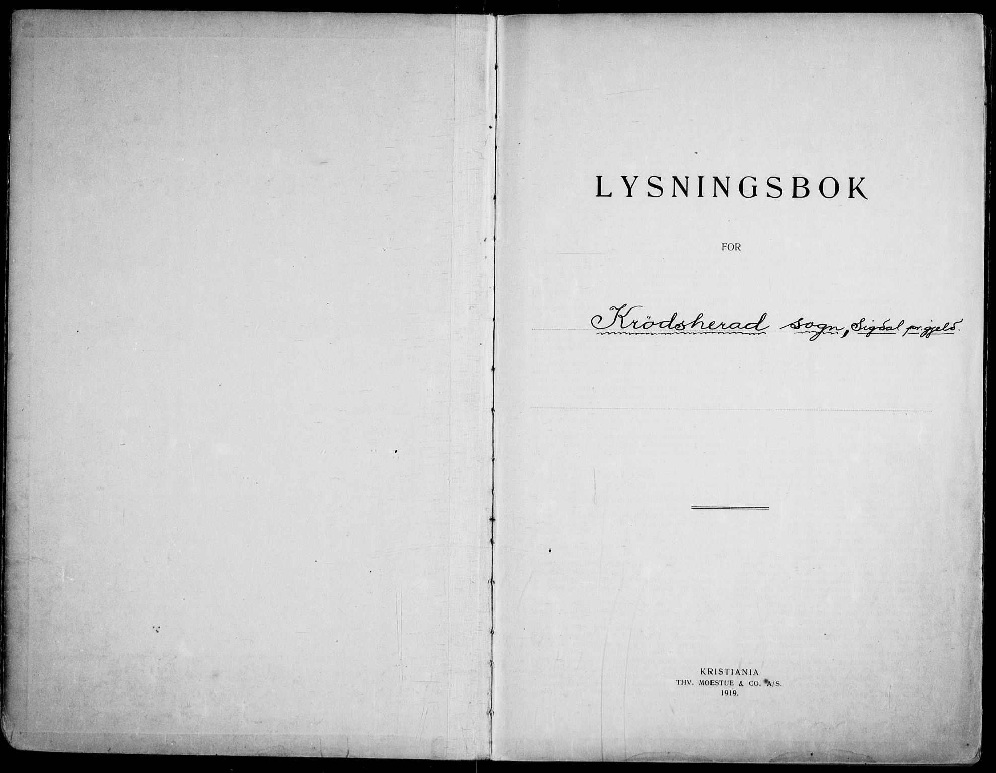 Krødsherad kirkebøker, AV/SAKO-A-19/H/Ha/L0001: Lysningsprotokoll nr. 1, 1919-1953