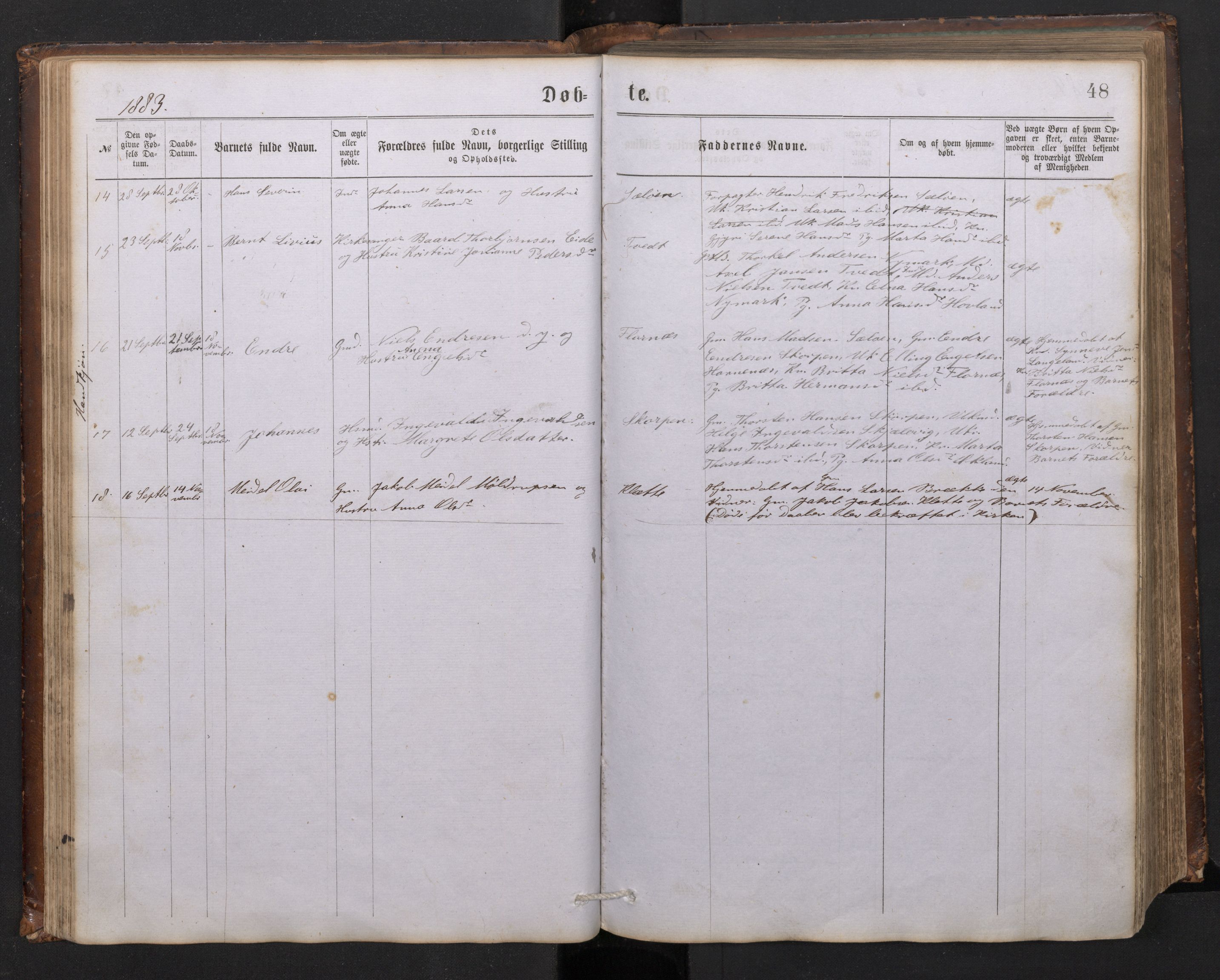 Tysnes sokneprestembete, AV/SAB-A-78601/H/Hab: Klokkerbok nr. C 1, 1873-1895, s. 47b-48a