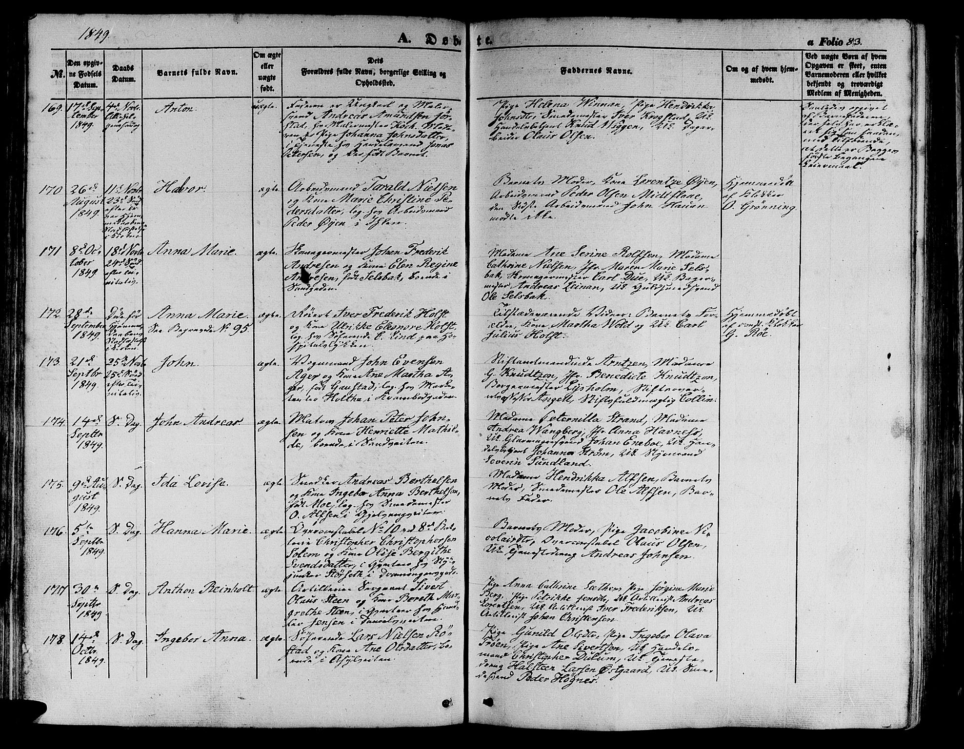 Ministerialprotokoller, klokkerbøker og fødselsregistre - Sør-Trøndelag, SAT/A-1456/602/L0137: Klokkerbok nr. 602C05, 1846-1856, s. 83