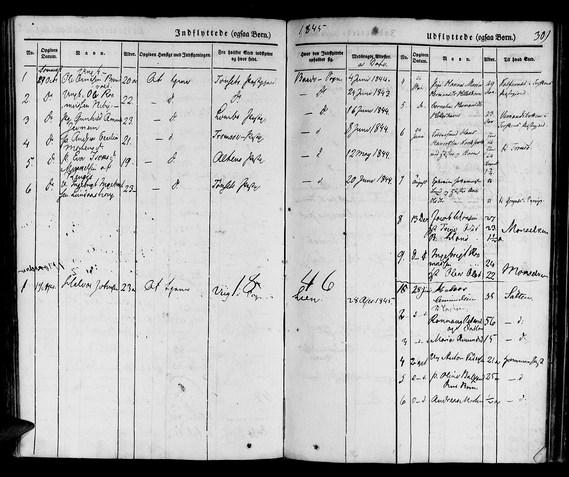 Ibestad sokneprestembete, AV/SATØ-S-0077/H/Ha/Haa/L0006kirke: Ministerialbok nr. 6, 1837-1850, s. 309