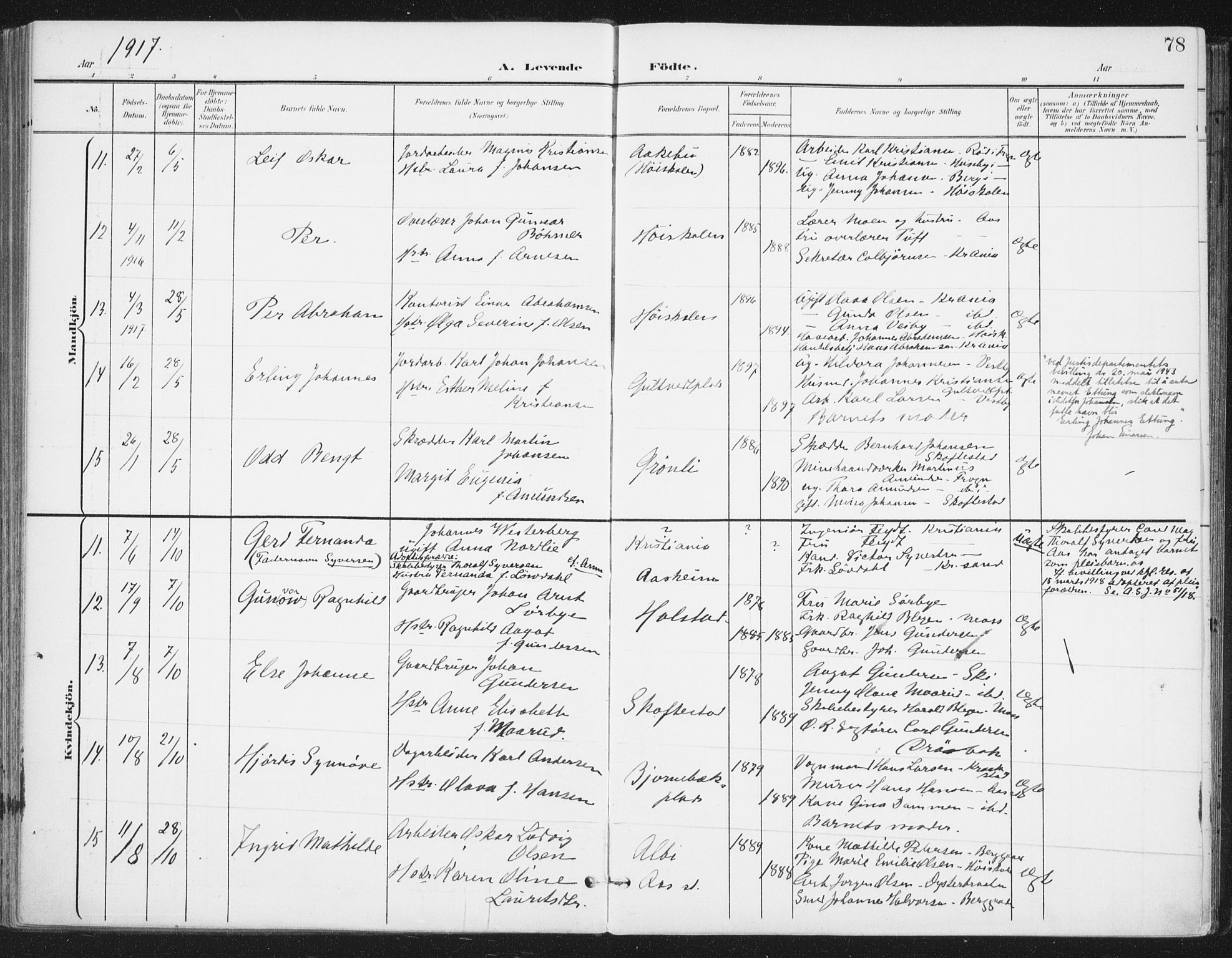 Ås prestekontor Kirkebøker, AV/SAO-A-10894/F/Fa/L0010: Ministerialbok nr. I 10, 1900-1918, s. 78