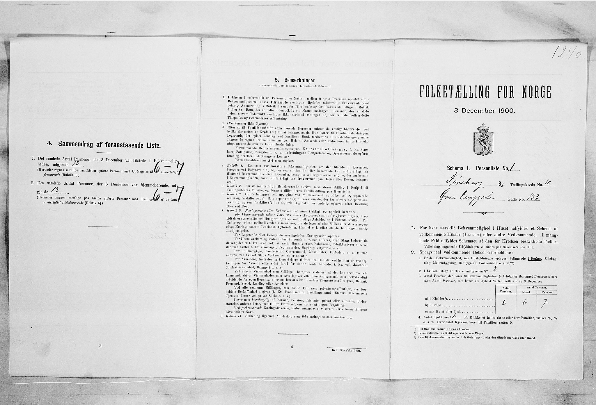 RA, Folketelling 1900 for 0705 Tønsberg kjøpstad, 1900, s. 1580