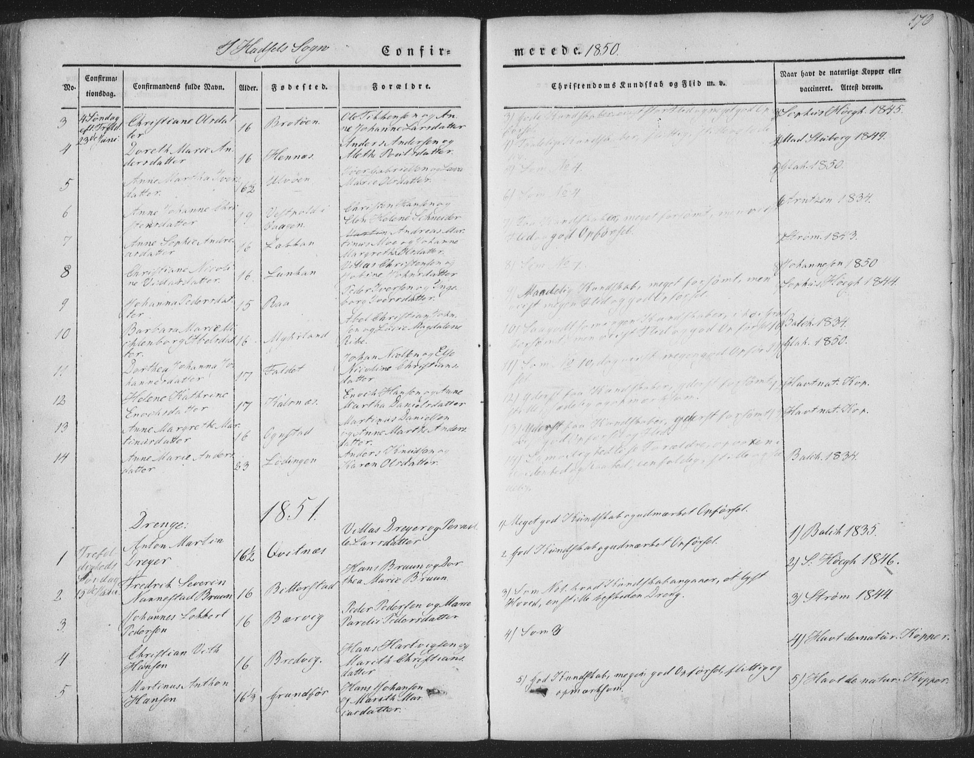 Ministerialprotokoller, klokkerbøker og fødselsregistre - Nordland, SAT/A-1459/888/L1241: Ministerialbok nr. 888A07, 1849-1869, s. 170