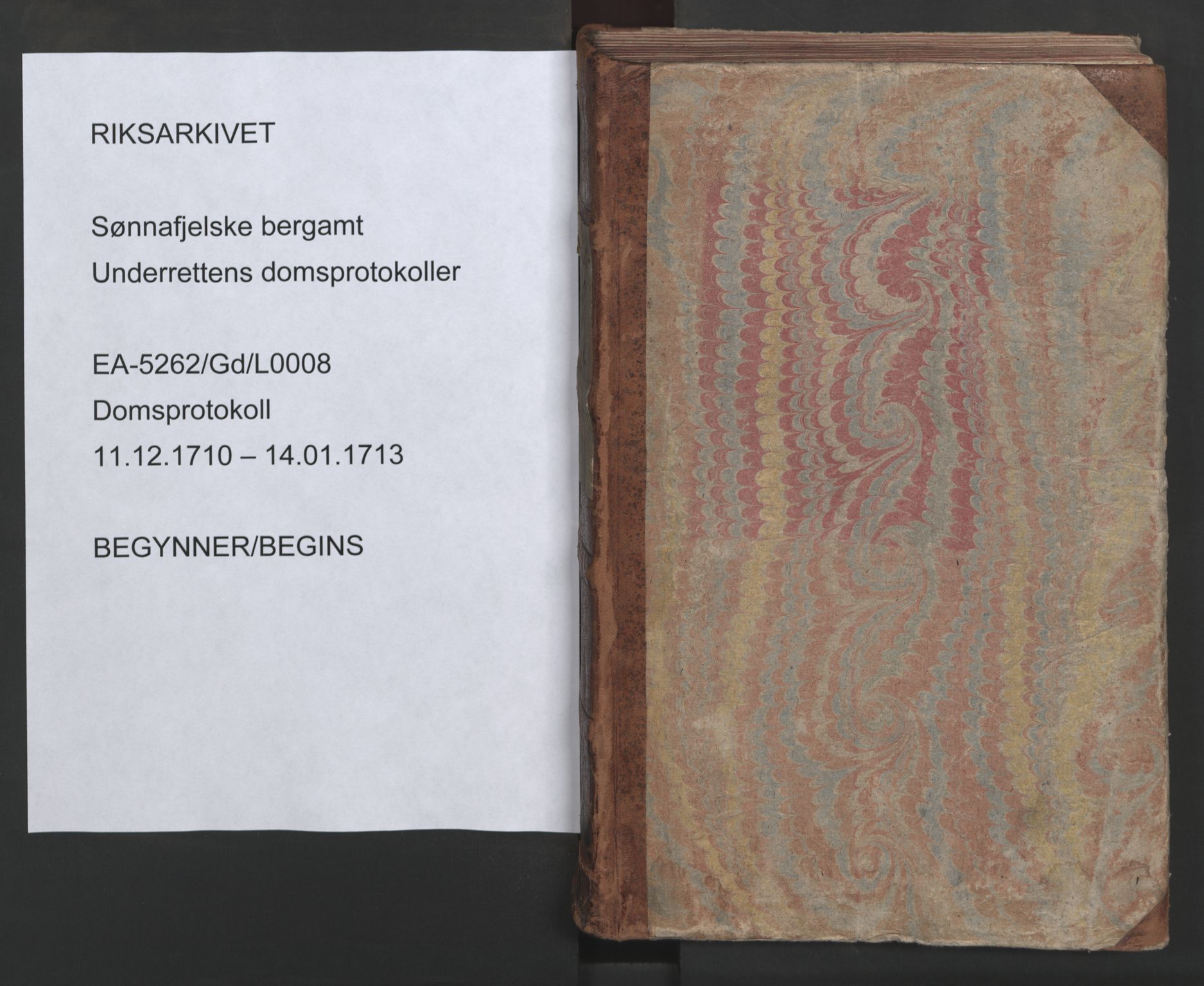 Sønnafjelske bergamt , SAKO/EA-5262/G/Gd/L0003: Domsprotokoll, 1710-1713