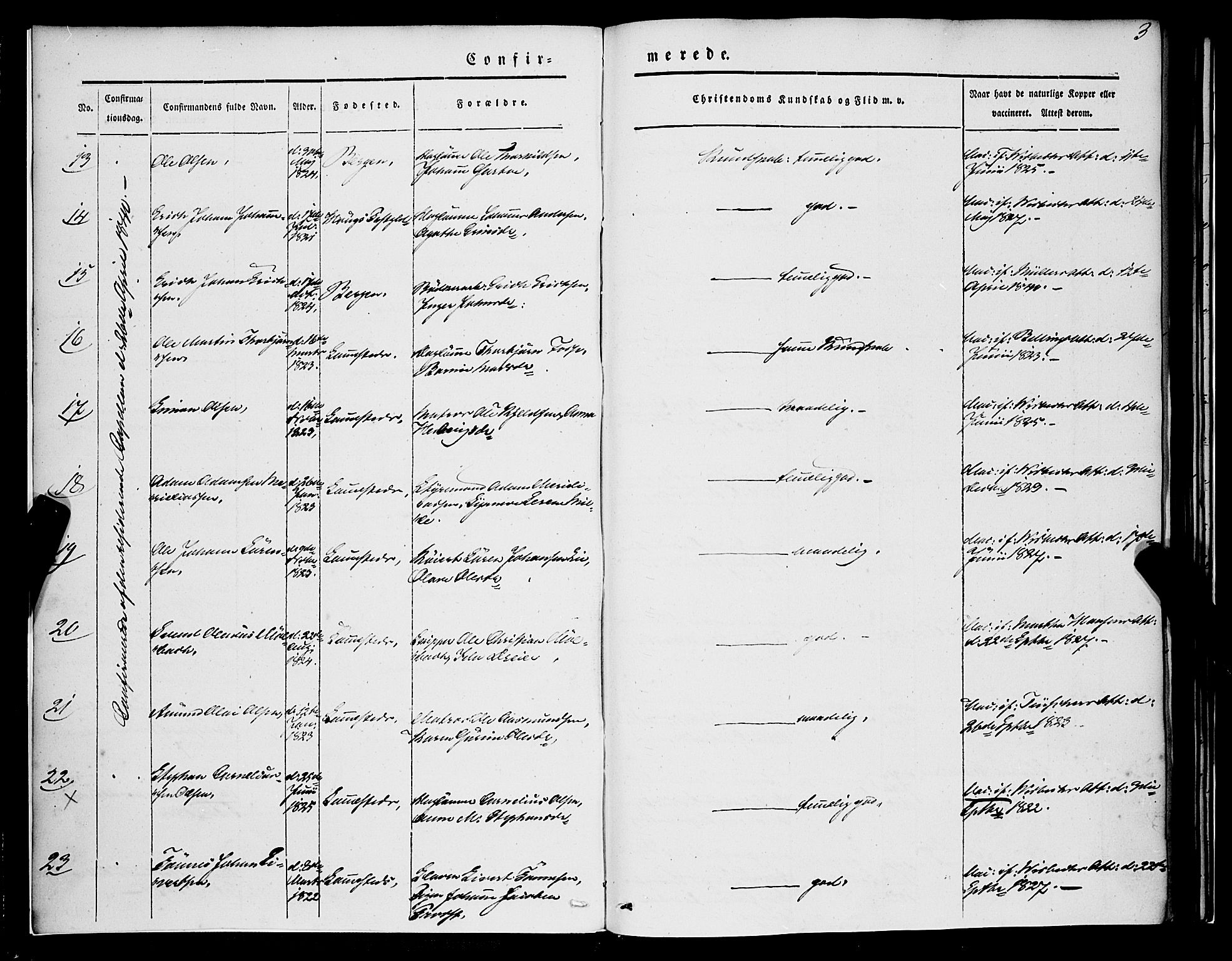 Nykirken Sokneprestembete, SAB/A-77101/H/Haa/L0022: Ministerialbok nr. C 1, 1840-1851, s. 3