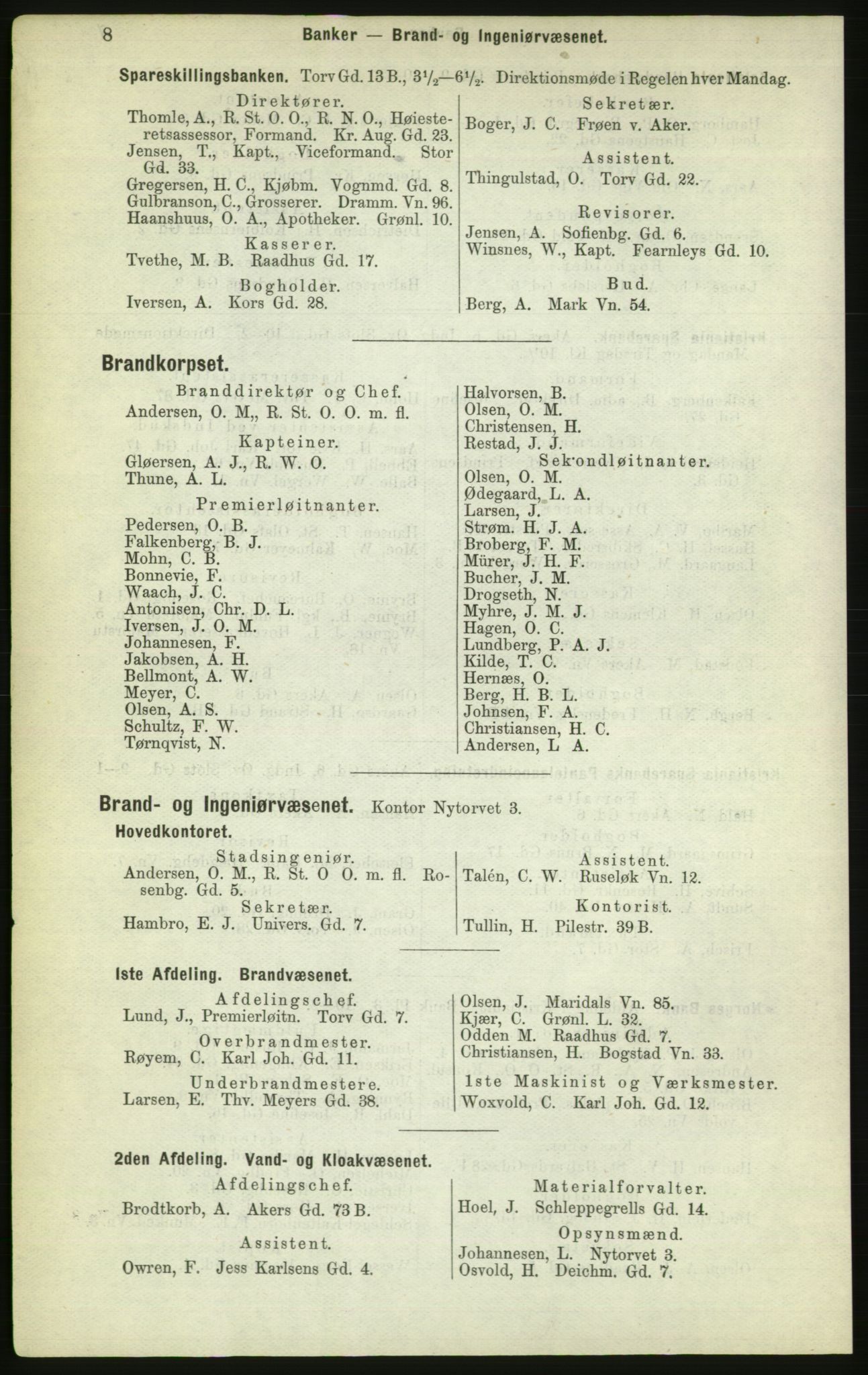 Kristiania/Oslo adressebok, PUBL/-, 1882, s. 8