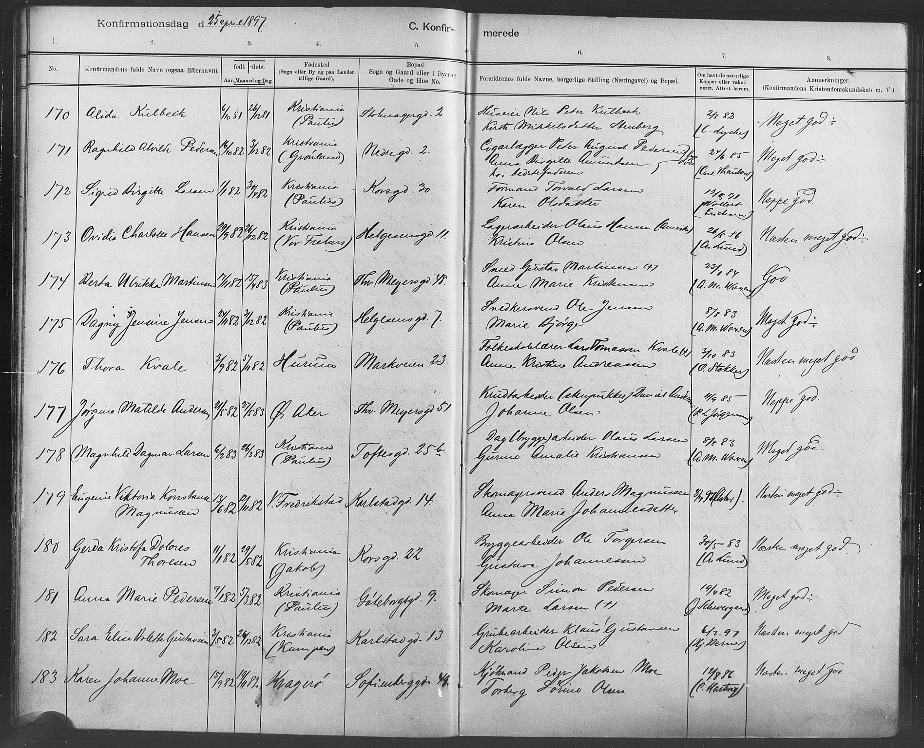 Paulus prestekontor Kirkebøker, AV/SAO-A-10871/F/Fa/L0007: Ministerialbok nr. 7, 1897-1915