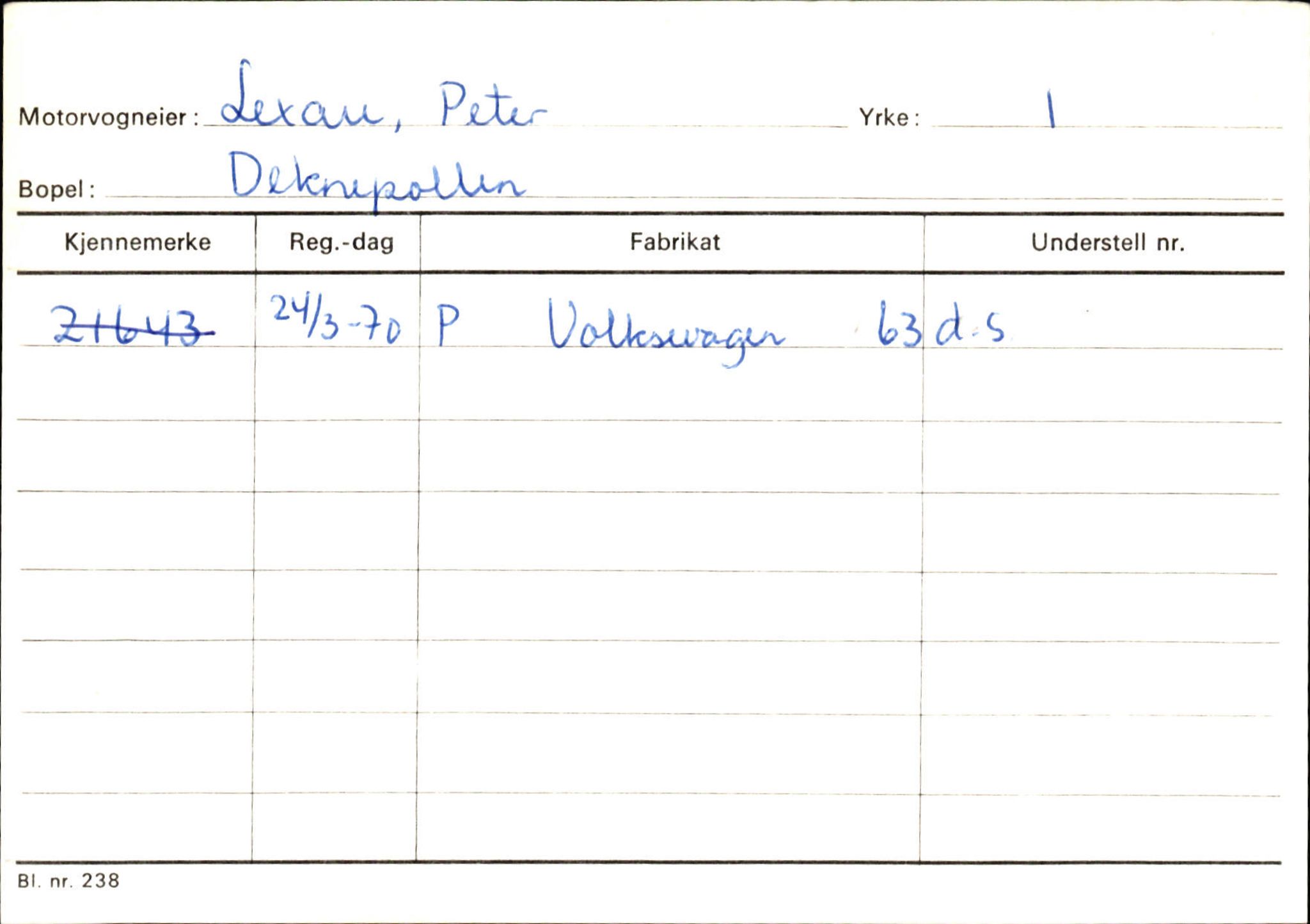 Statens vegvesen, Sogn og Fjordane vegkontor, SAB/A-5301/4/F/L0144: Registerkort Vågsøy A-R, 1945-1975, s. 1624