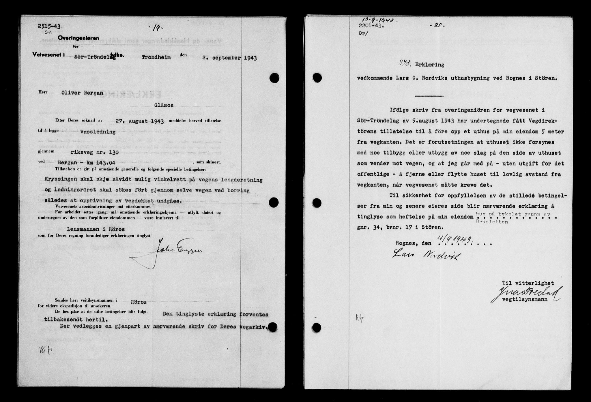 Gauldal sorenskriveri, SAT/A-0014/1/2/2C/L0057: Pantebok nr. 62, 1943-1944, Dagboknr: 873/1943