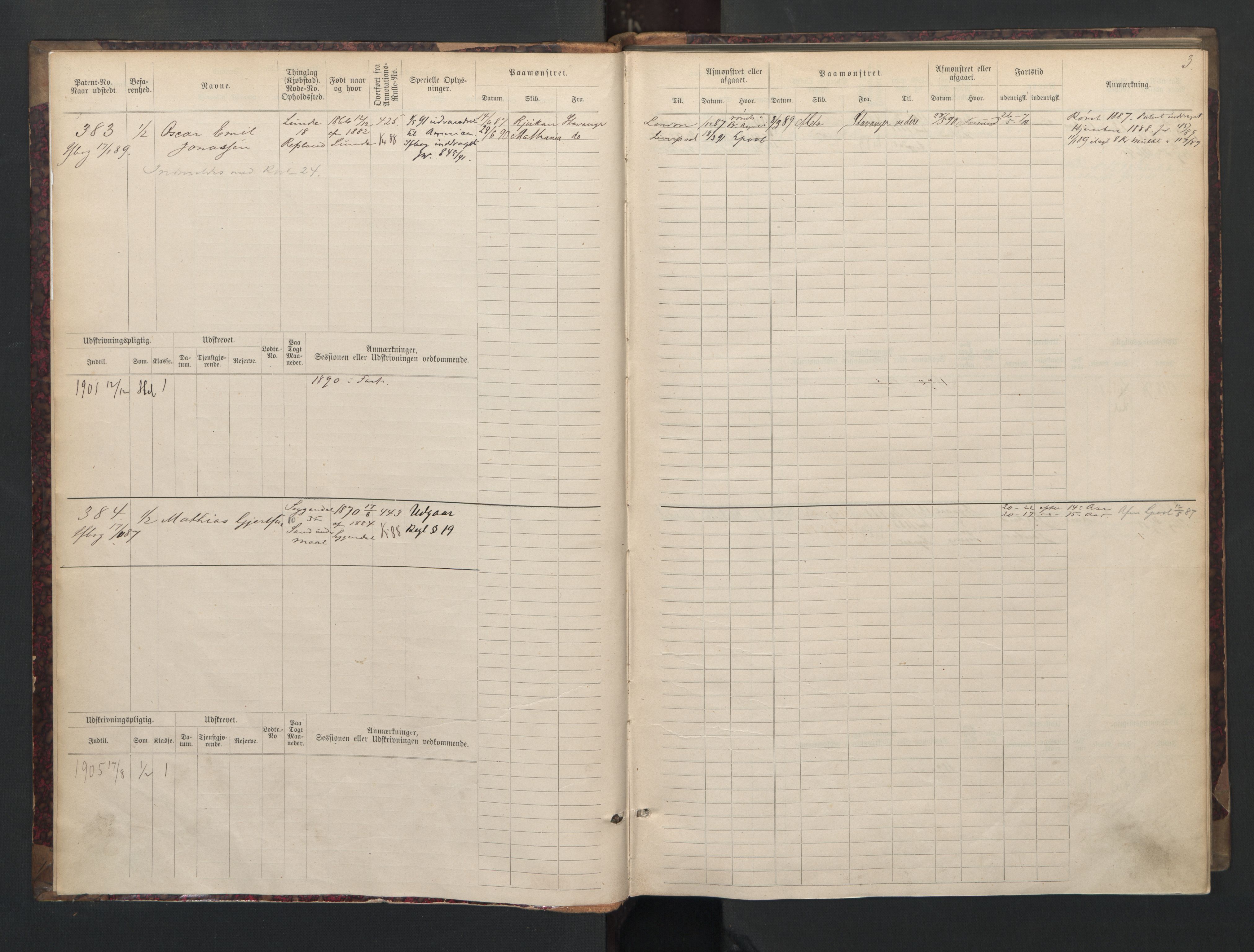 Sogndal mønstringskrets, AV/SAK-2031-0020/F/Fb/L0002: Hovedrulle nr. 383-511, P-3, 1889-1948, s. 4